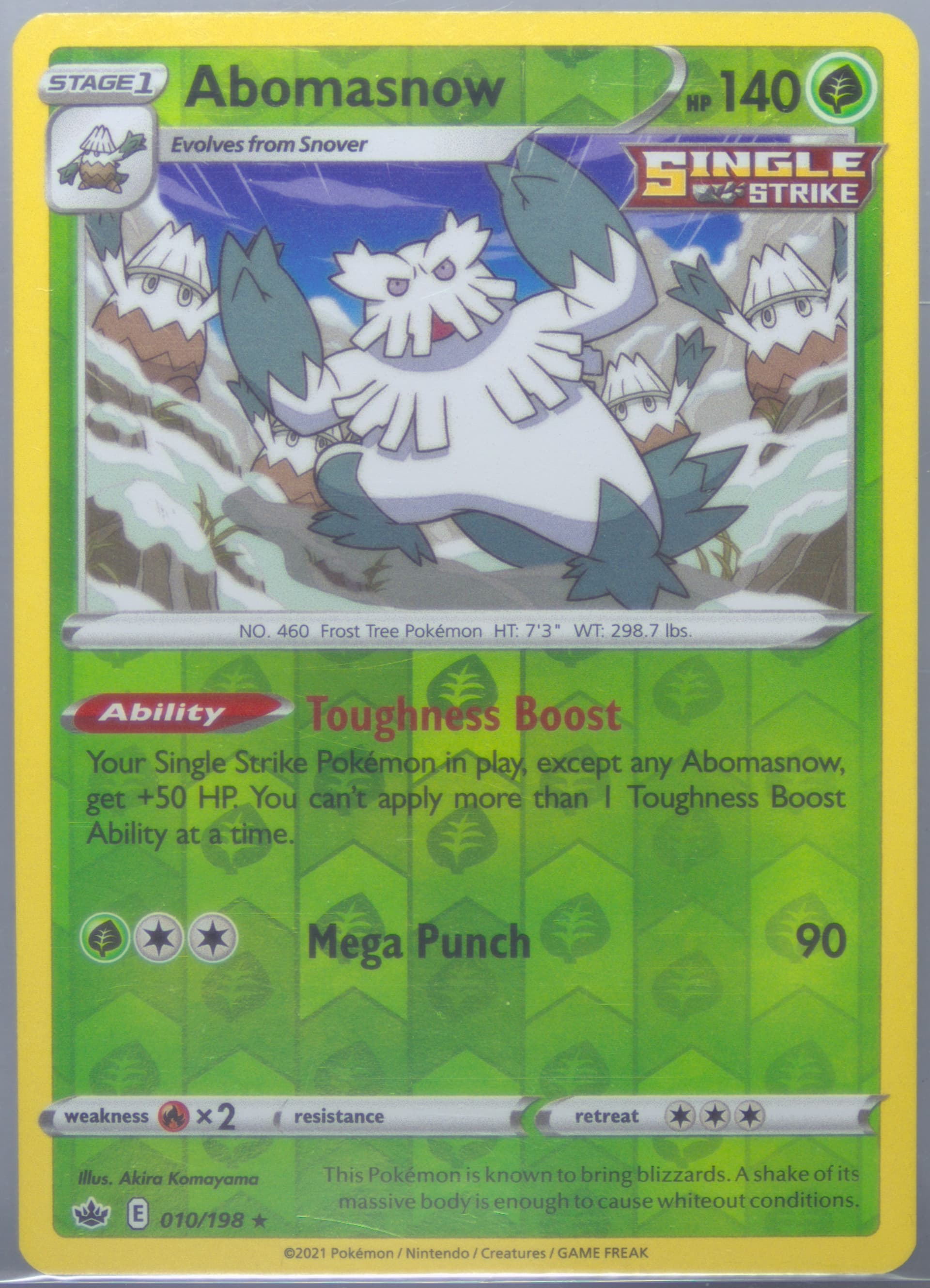 Abomasnow-Reverse Foil (010) 2021 Pokemon Sword & Shield Chilling Reign