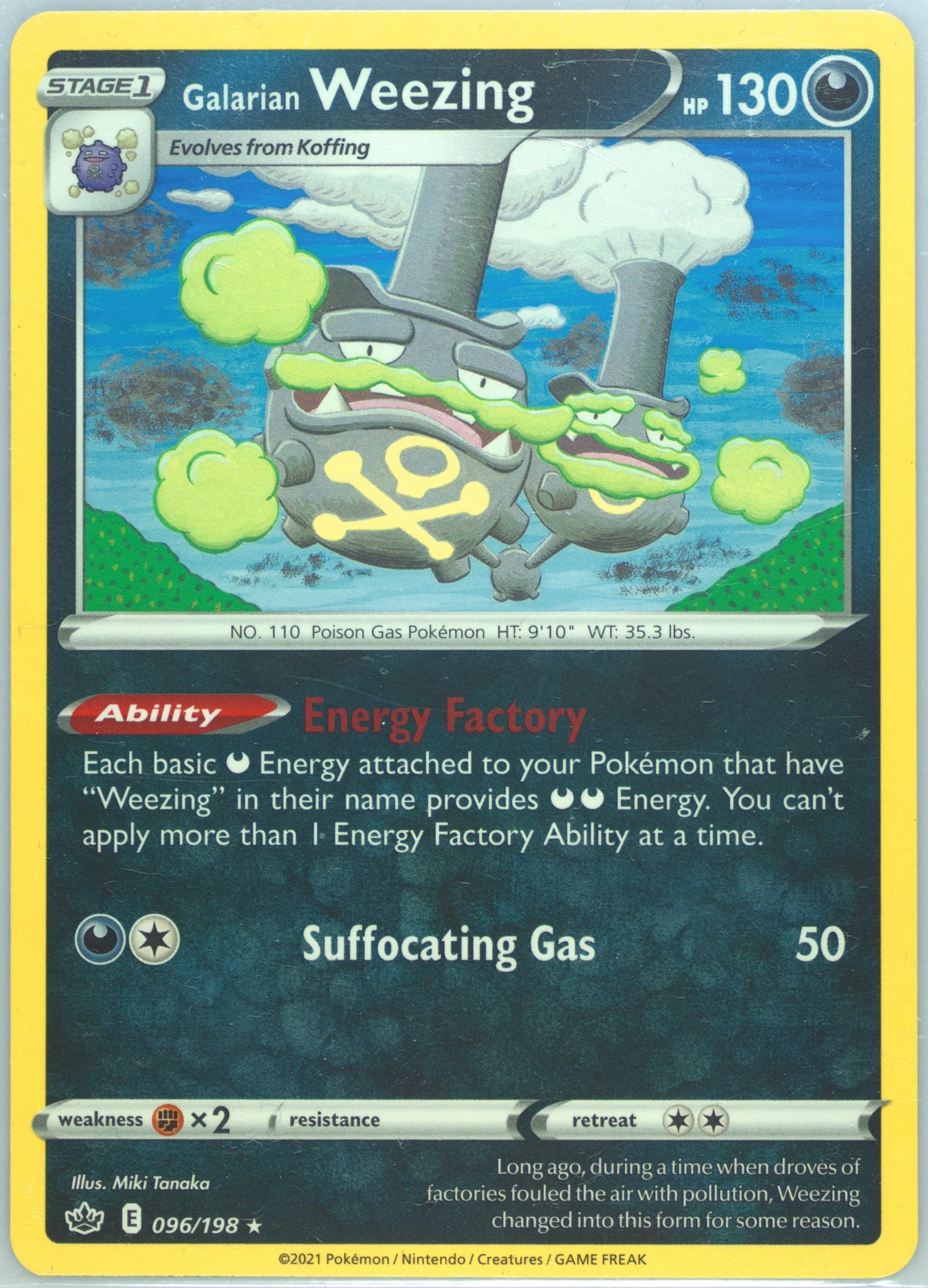 Galarian Weezing (096) 2021 Pokemon Sword & Shield Chilling Reign