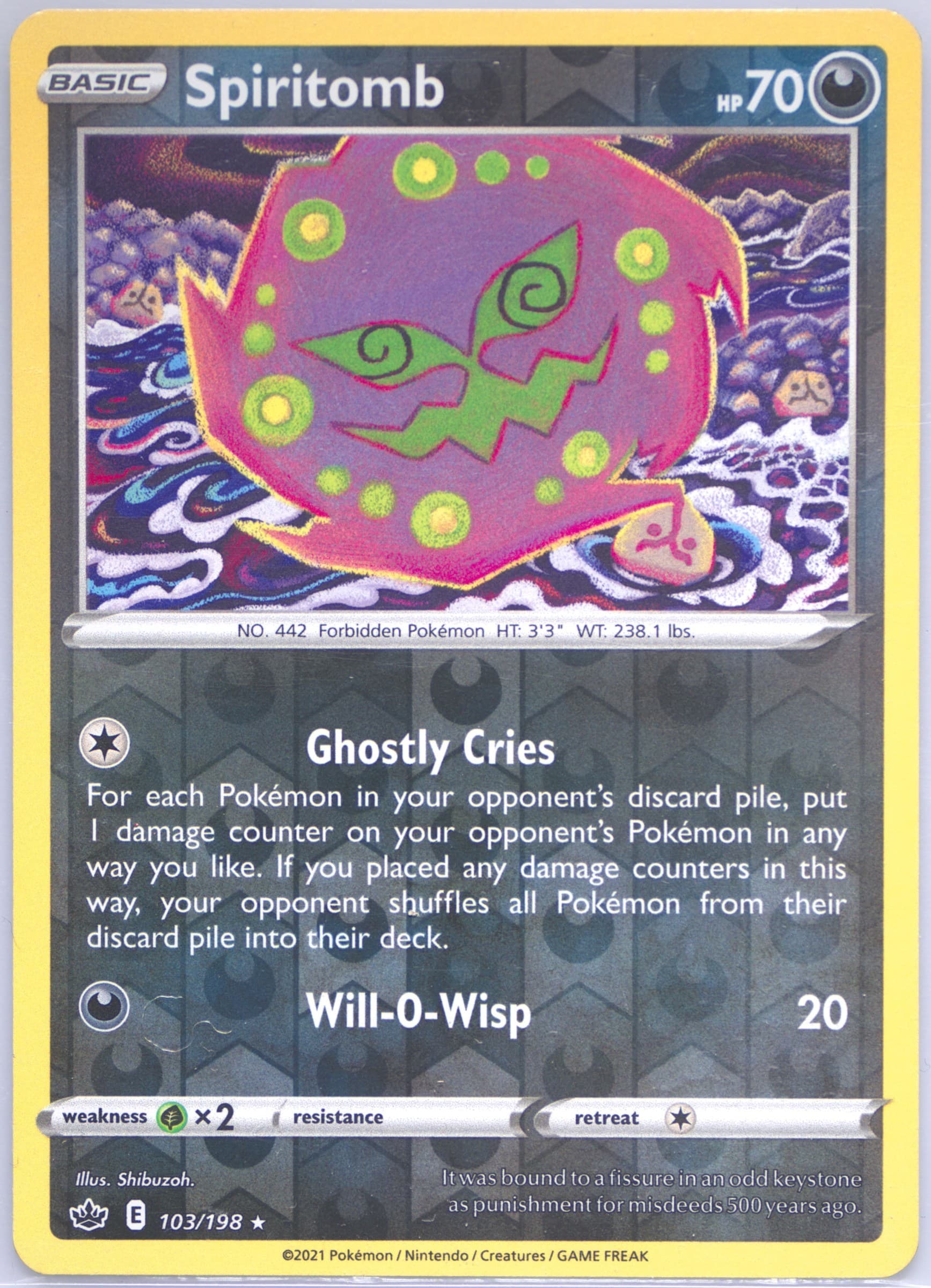 Spiritomb-Reverse Foil (103) 2021 Pokemon Sword & Shield Chilling Reign