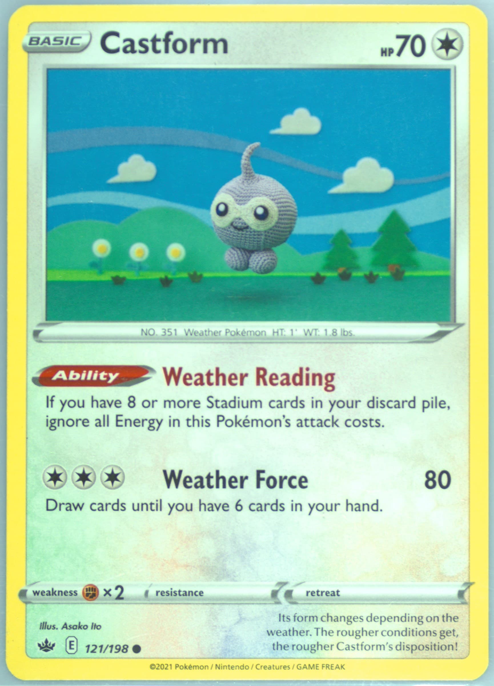 Castform (121) 2021 Pokemon Sword & Shield Chilling Reign