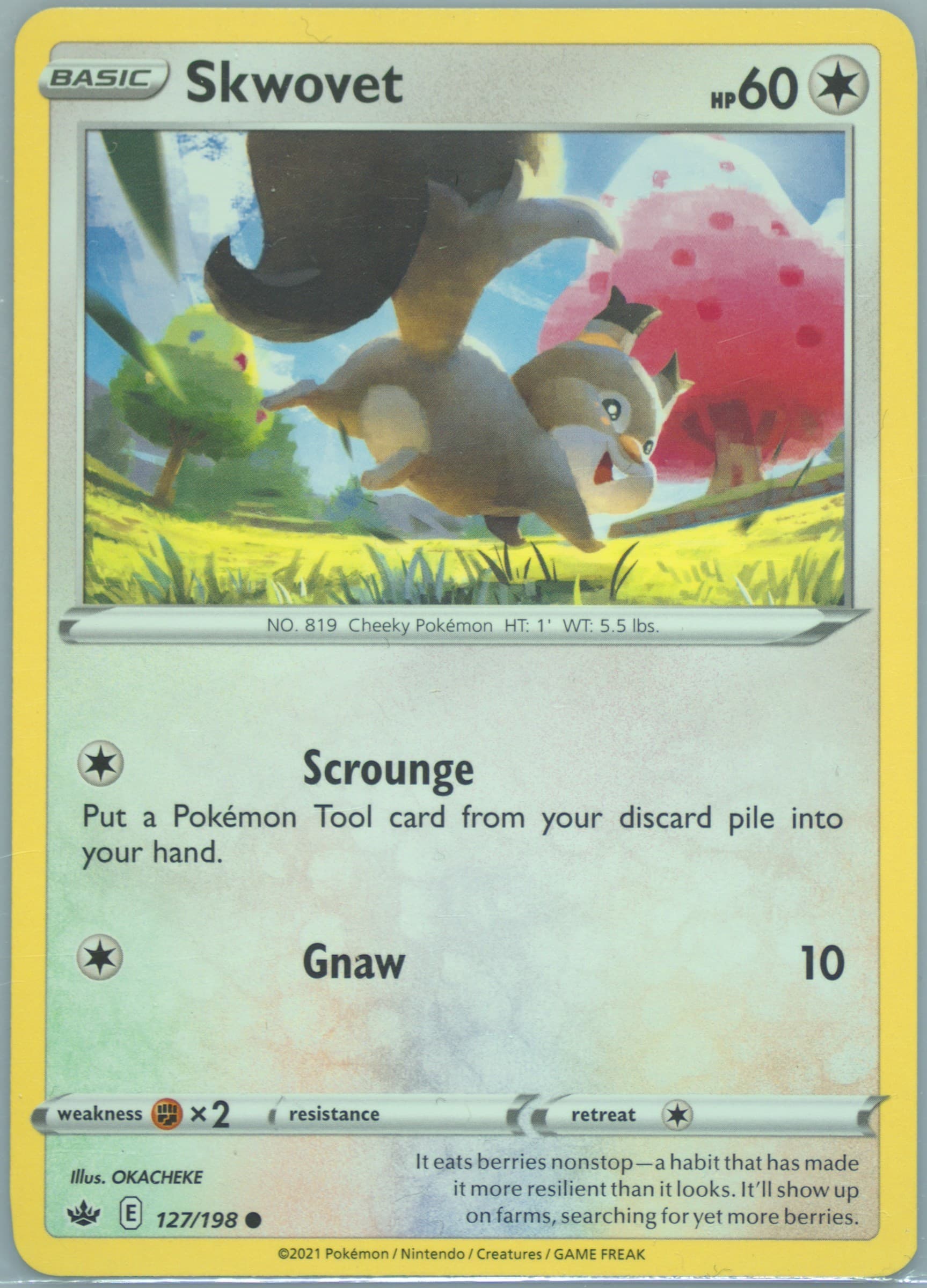 Skwovet (127) 2021 Pokemon Sword & Shield Chilling Reign