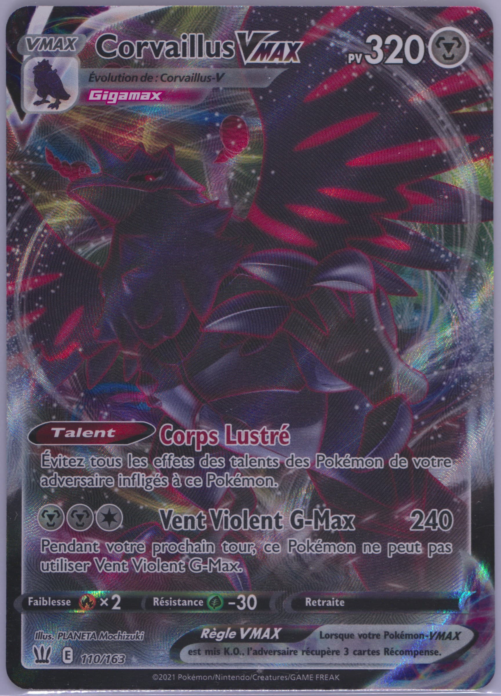 Full Art/Corvaillus Vmax French (110) 2021 Pokemon Sword & Shield Battle Styles