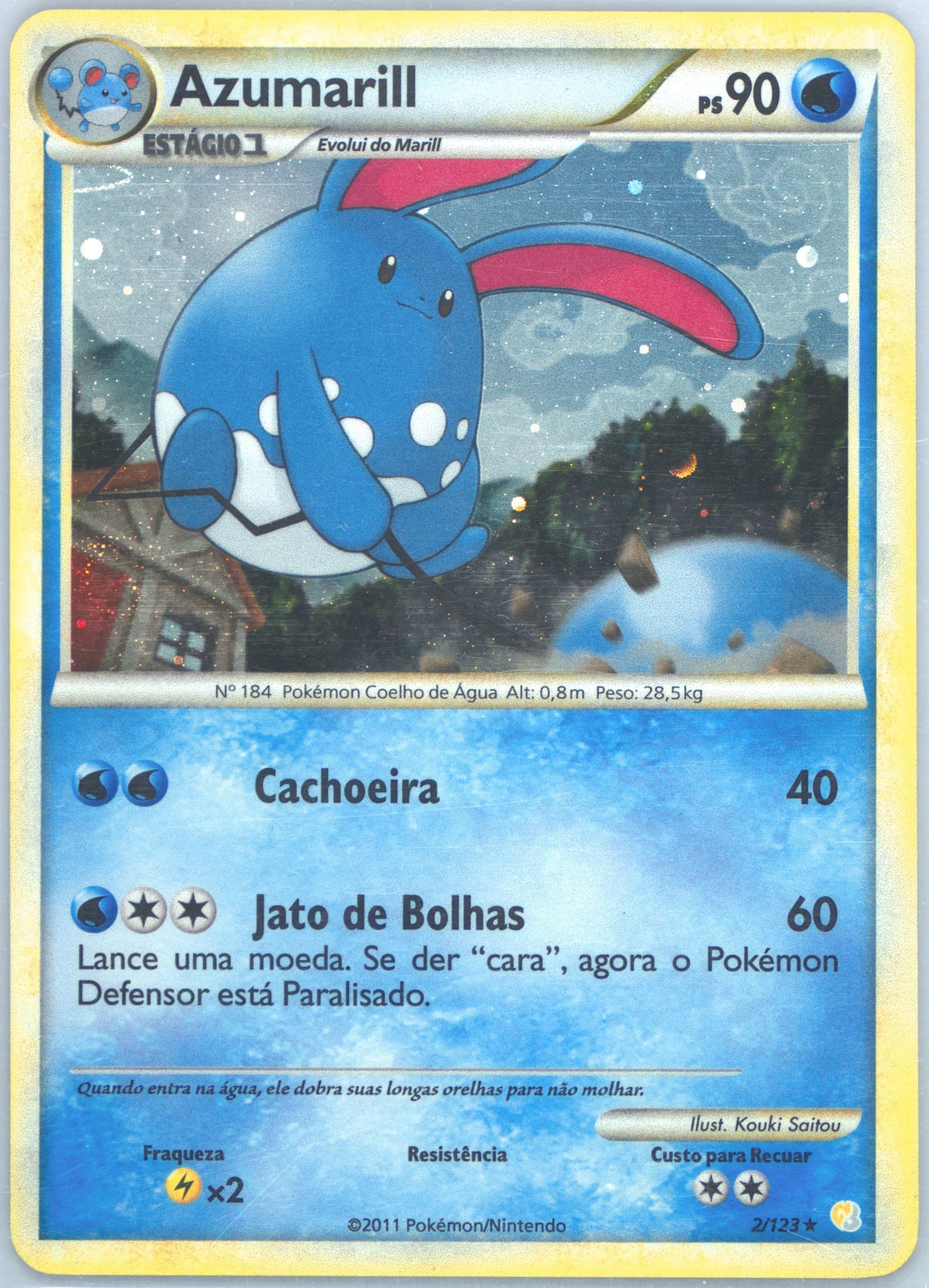 Azumarill-Holo Portuguese (2) 2011 Pokemon Portuguese Heartgold & Soulsilver