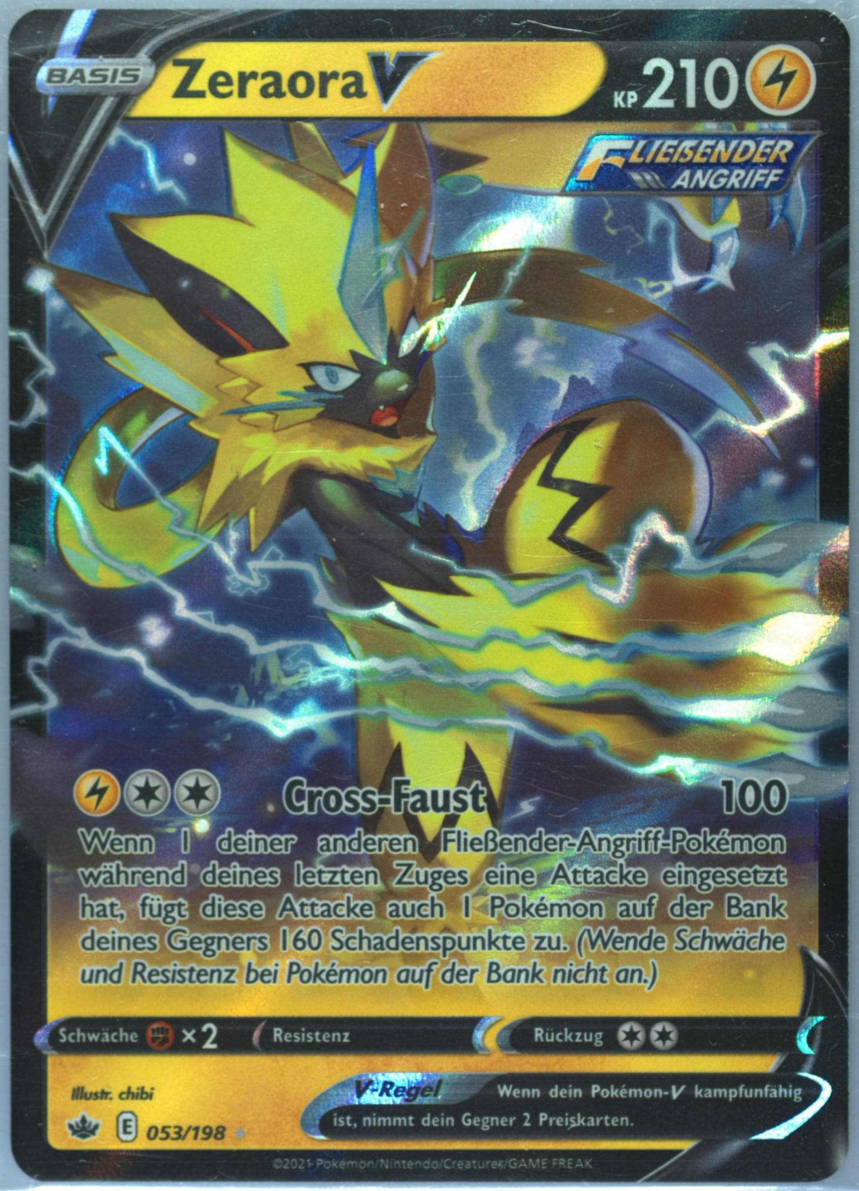 Zeraora V German (053) 2021 Pokemon Sword & Shield Chilling Reign