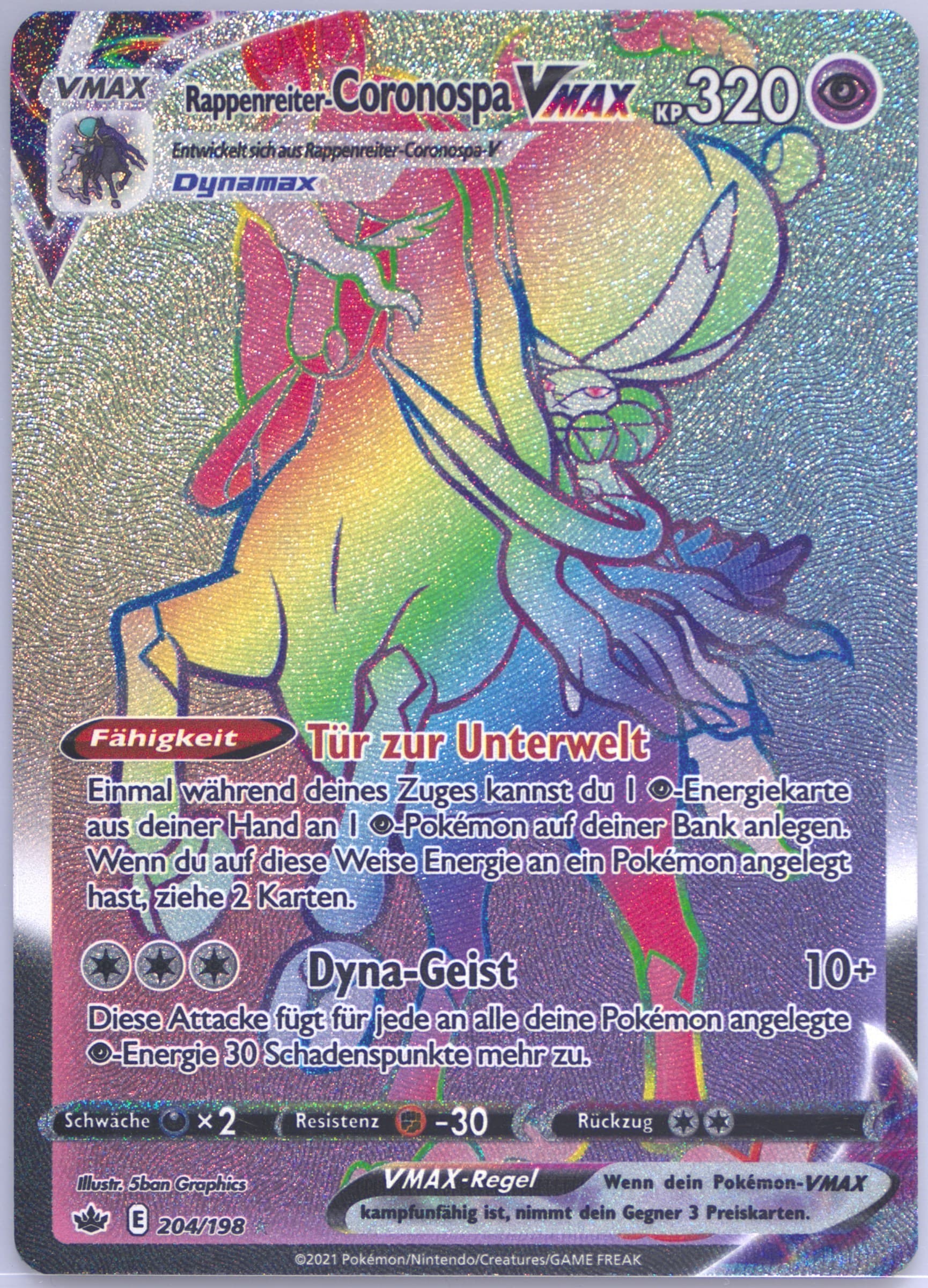 Full Art/Rappenreiter-Coronospa Vmax German-Secret (204) 2021 Pokemon Sword & Shield Chilling Reign