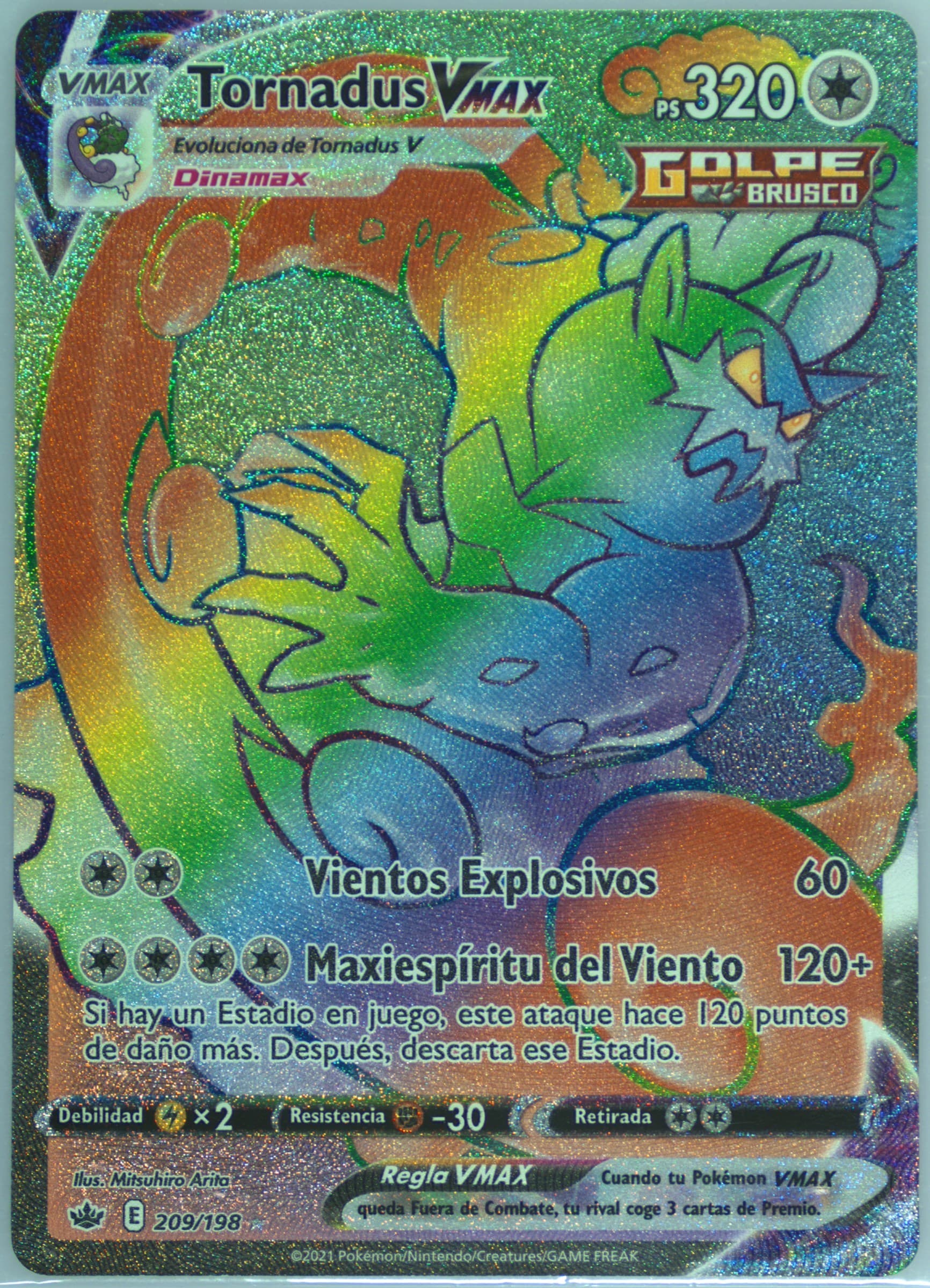 Full Art/Tornadus Vmax Spanish-Secret (209) 2021 Pokemon Sword & Shield Chilling Reign