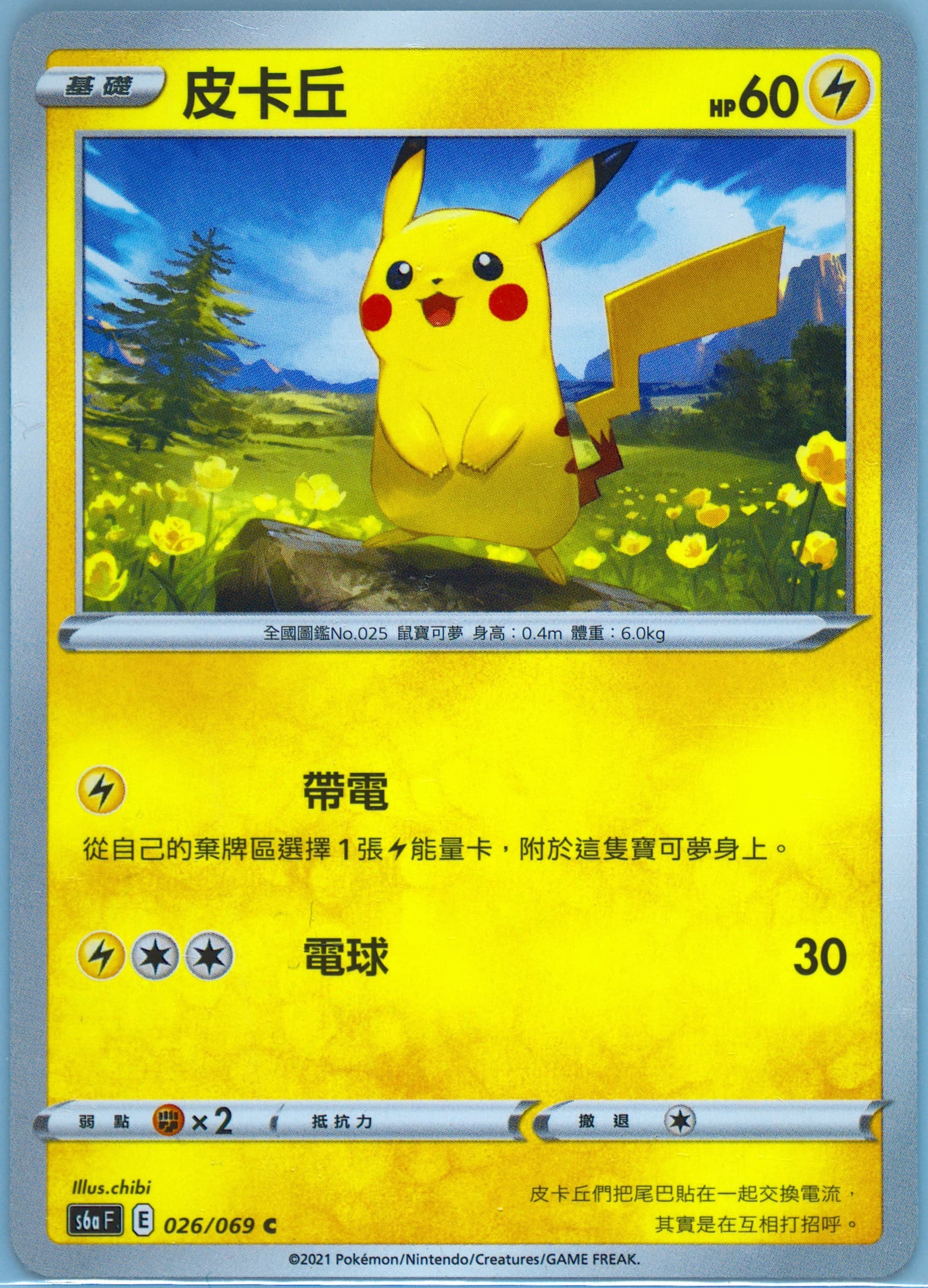Pikachu (026) 2021 Pokemon Chinese Sword & Shield Eevee Heroes