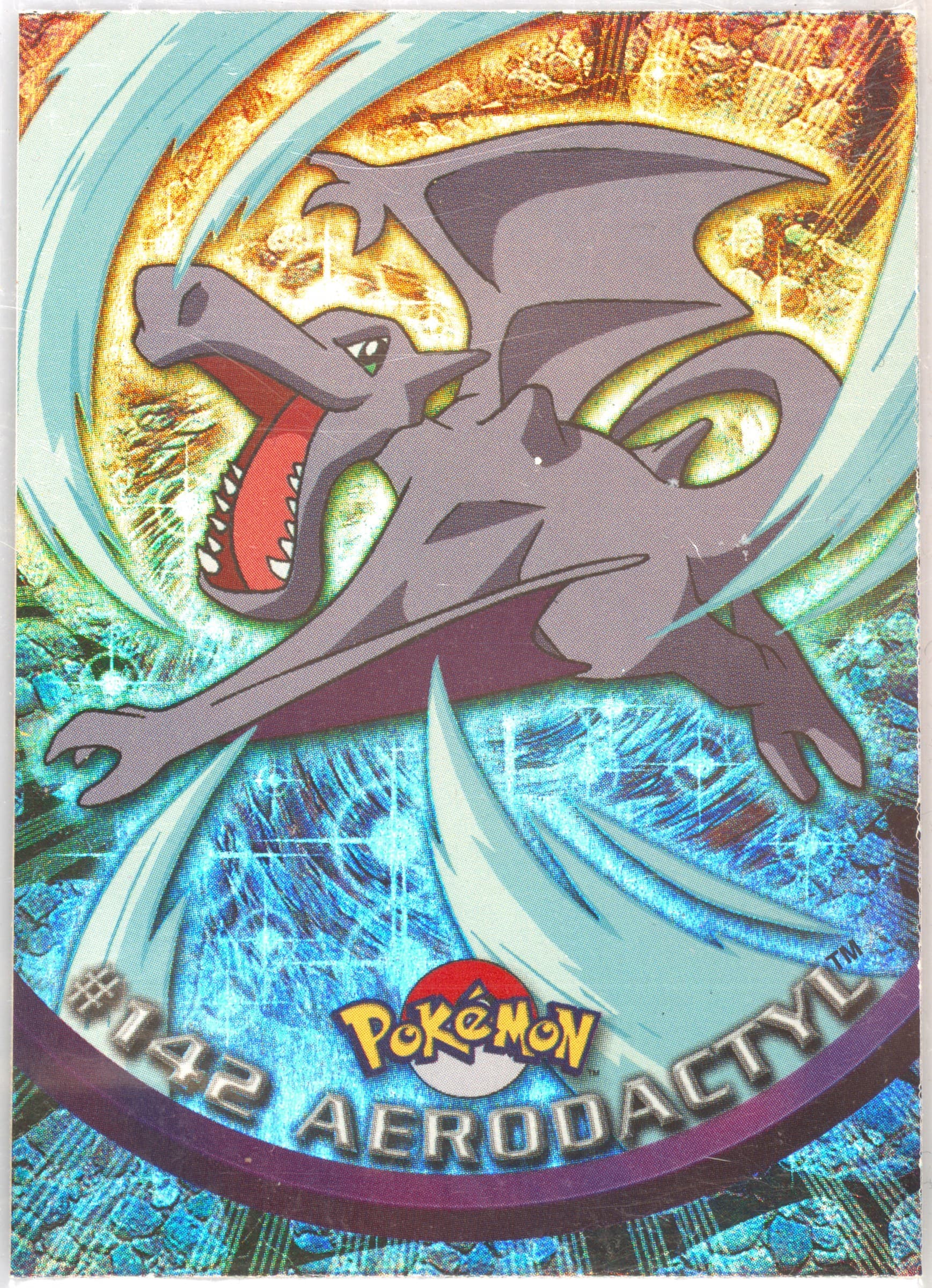 Aerodactyl Rainbow Foil (142) 2000 Topps Pokemon TV Animation Series 3
