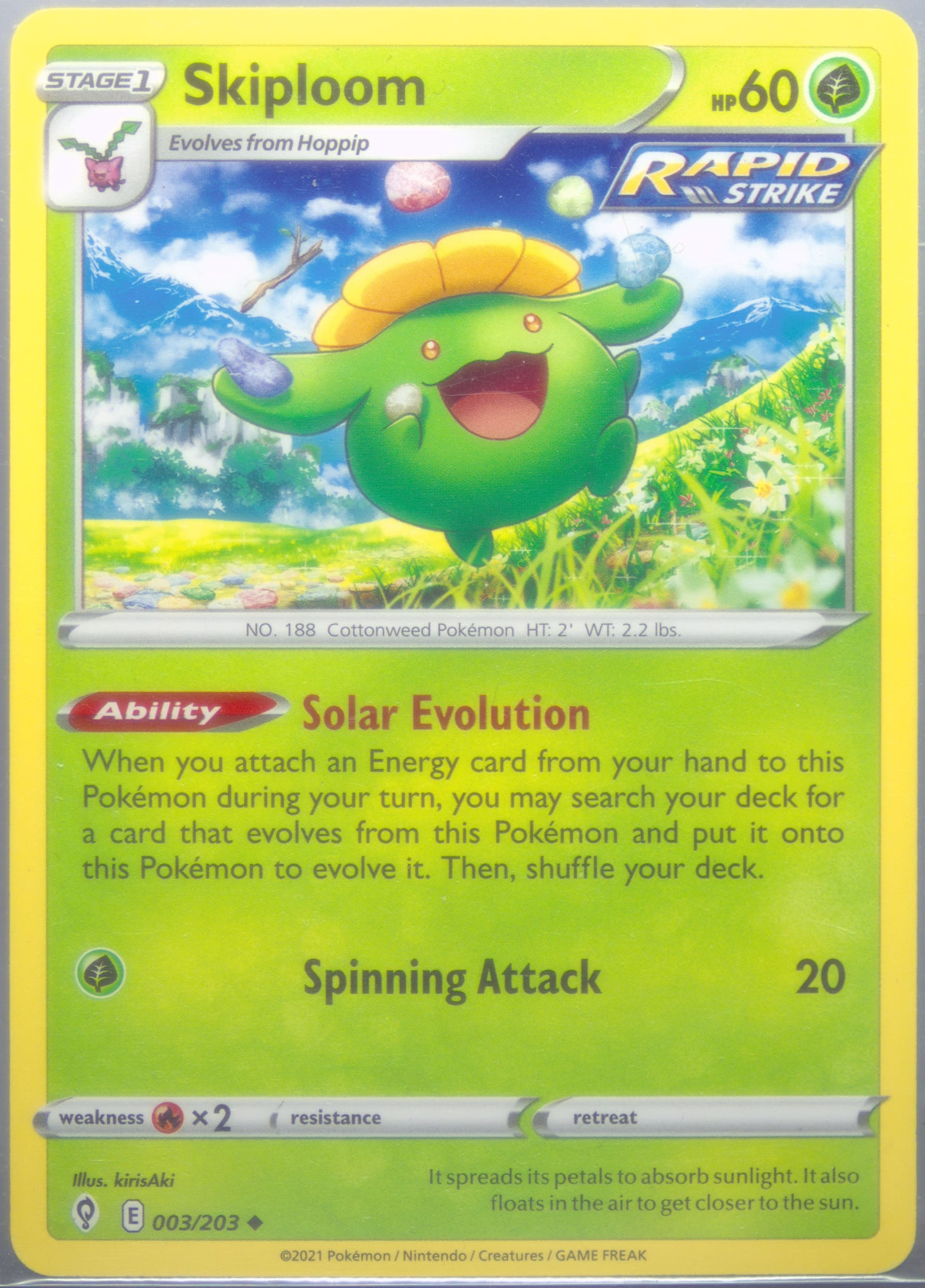 Skiploom (003) 2021 Pokemon Sword & Shield Evolving Skies