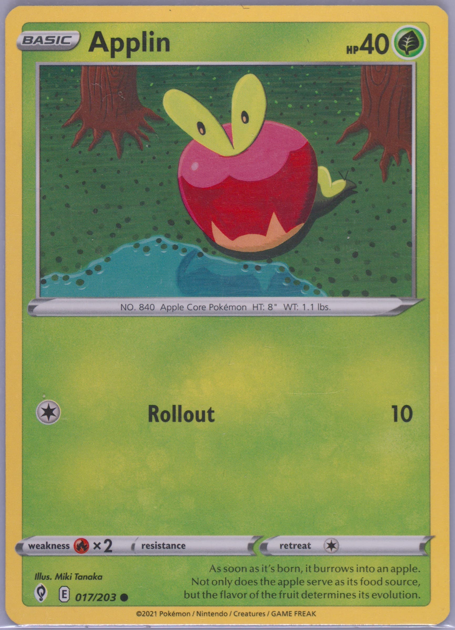 Applin (017) 2021 Pokemon Sword & Shield Evolving Skies