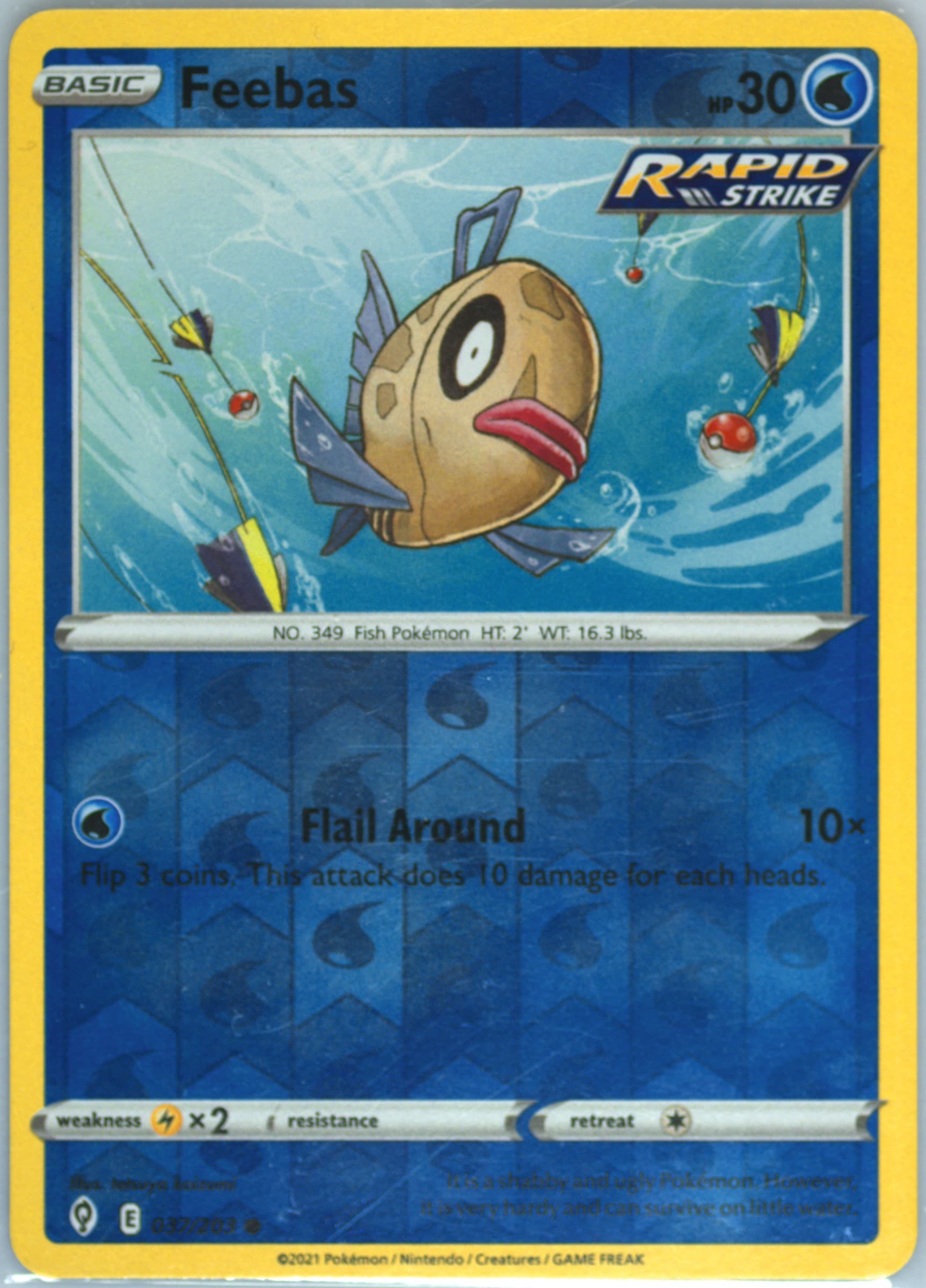 Feebas-Reverse Foil (037) 2021 Pokemon Sword & Shield Evolving Skies