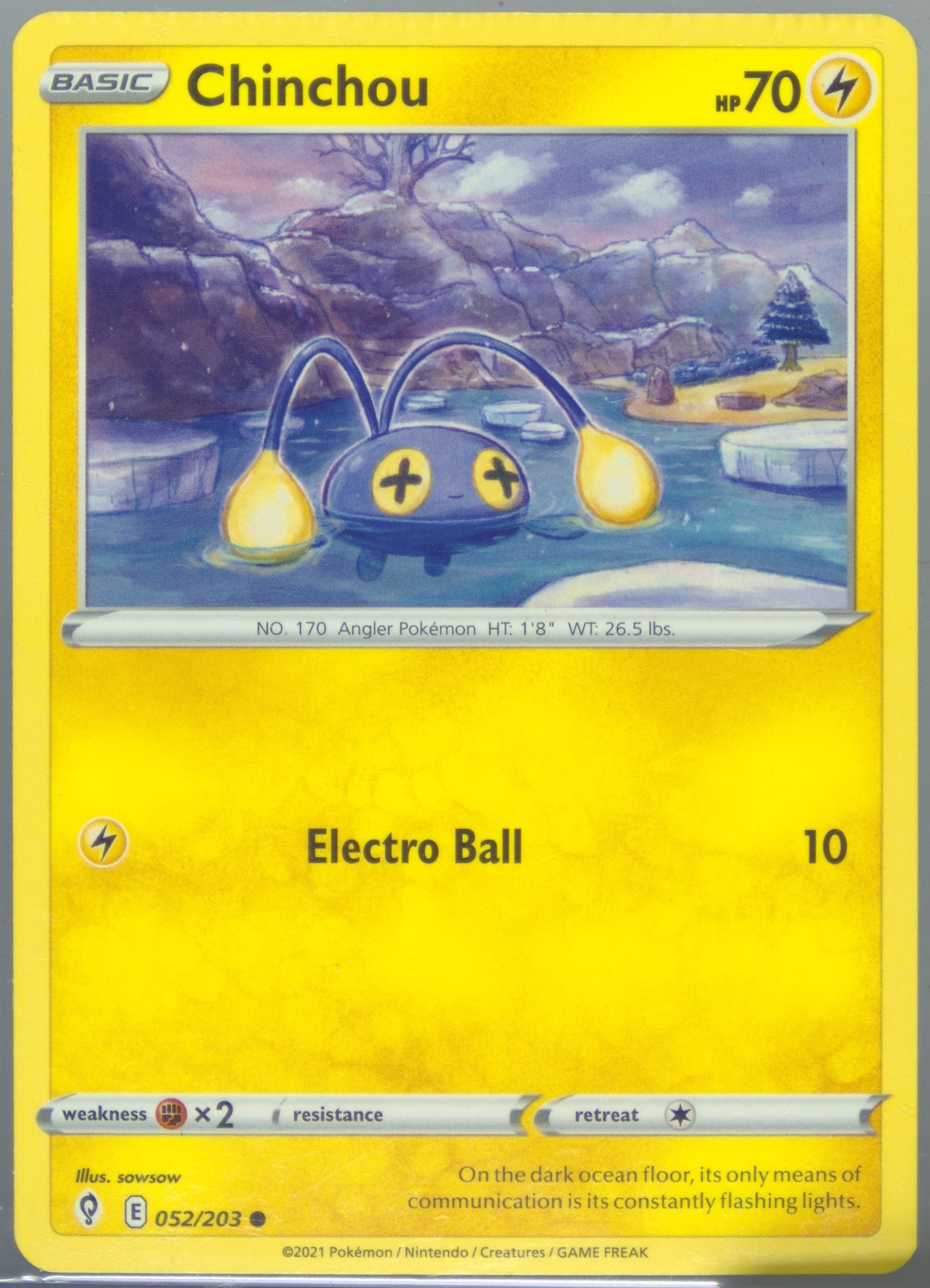 Chinchou (052) 2021 Pokemon Sword & Shield Evolving Skies