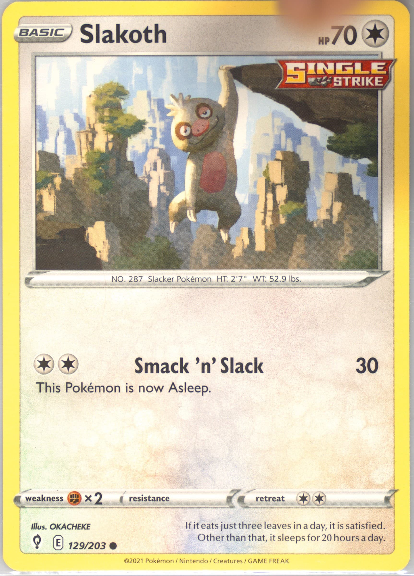 Slakoth (129) 2021 Pokemon Sword & Shield Evolving Skies