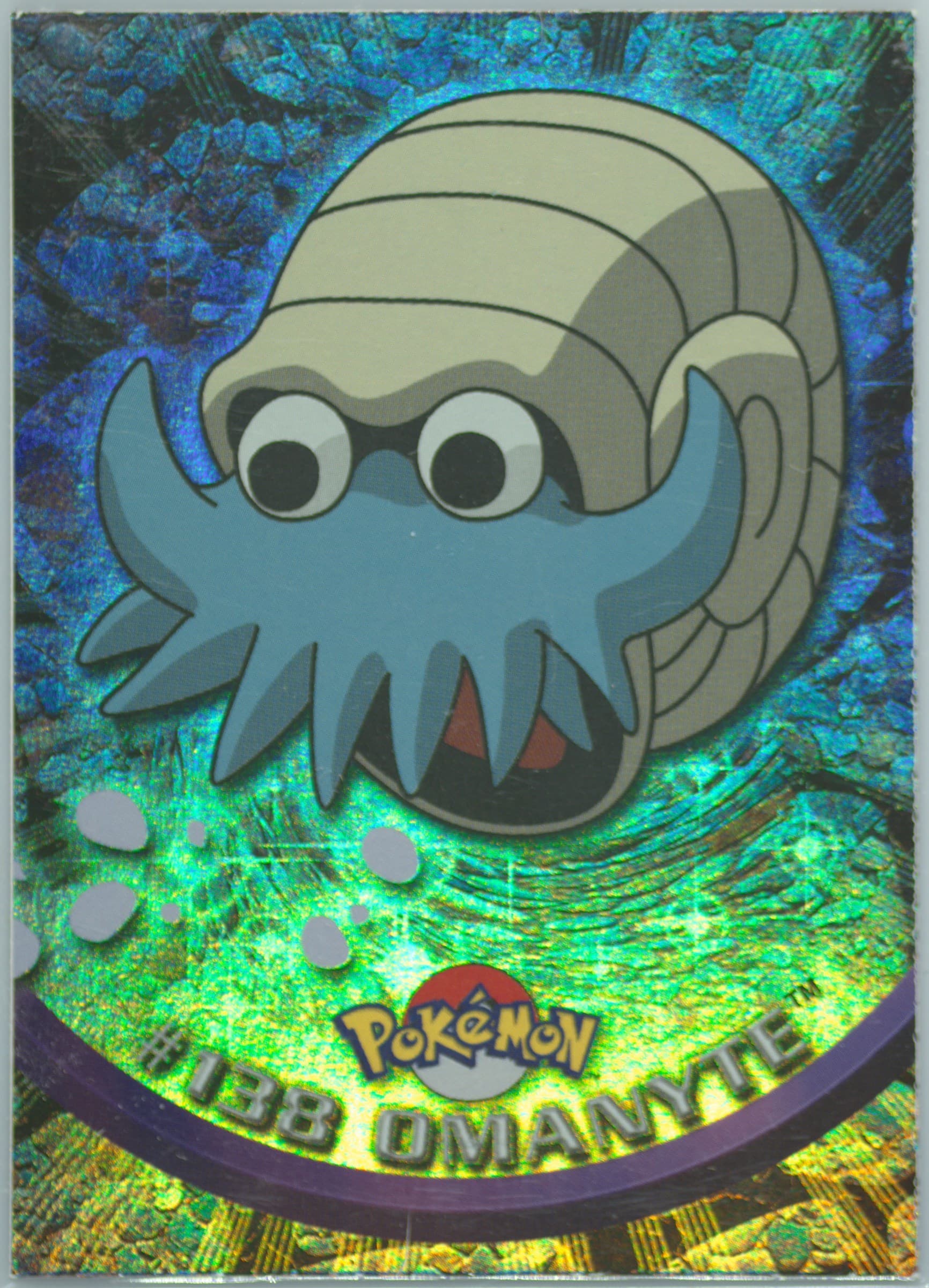 Omanyte Rainbow Foil (138) 2000 Topps Pokemon TV Animation Series 3