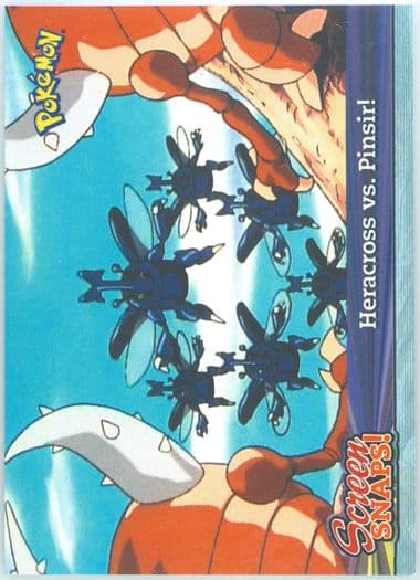 Heracross VS Pinsir (06) 2001 Topps Pokemon Johto Series 1 Screen Snaps!