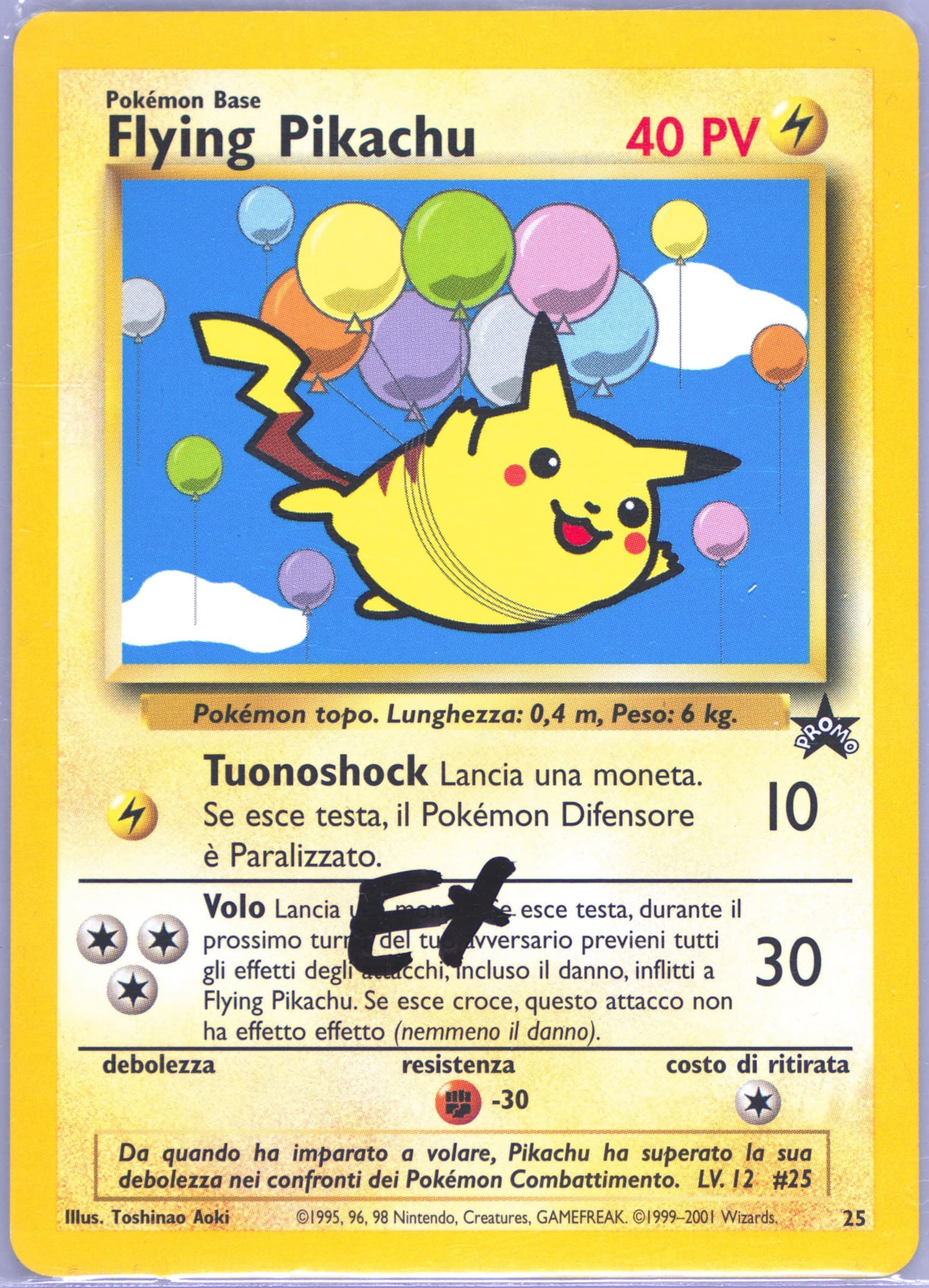 Flying Pikachu Promo-PM League-Italian (25) 2001 Pokemon Promo Black Star