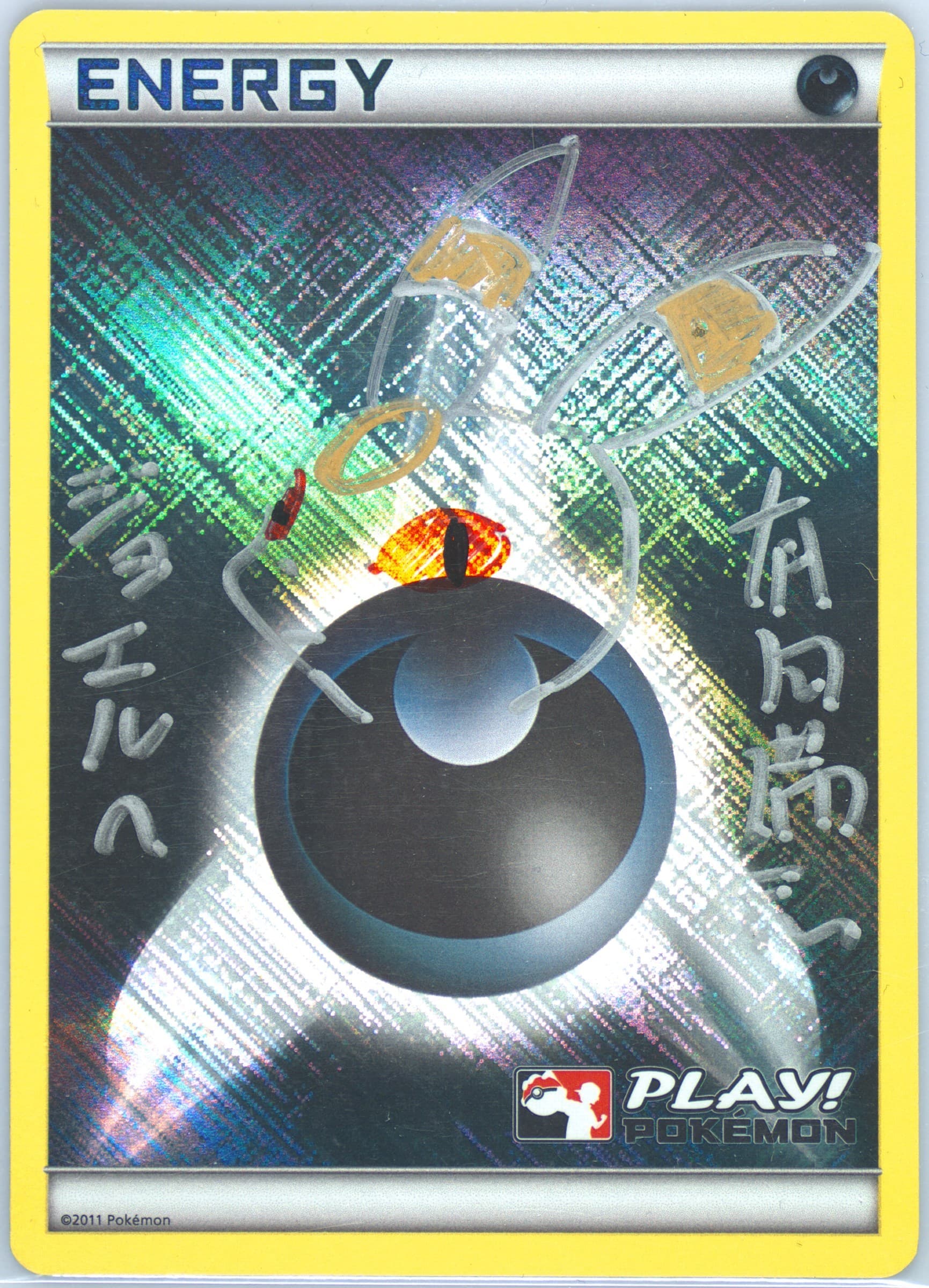 Darkness Energy-Holo Crosshatch-Play! Pokemon 2011 Pokemon League Play! Promo
