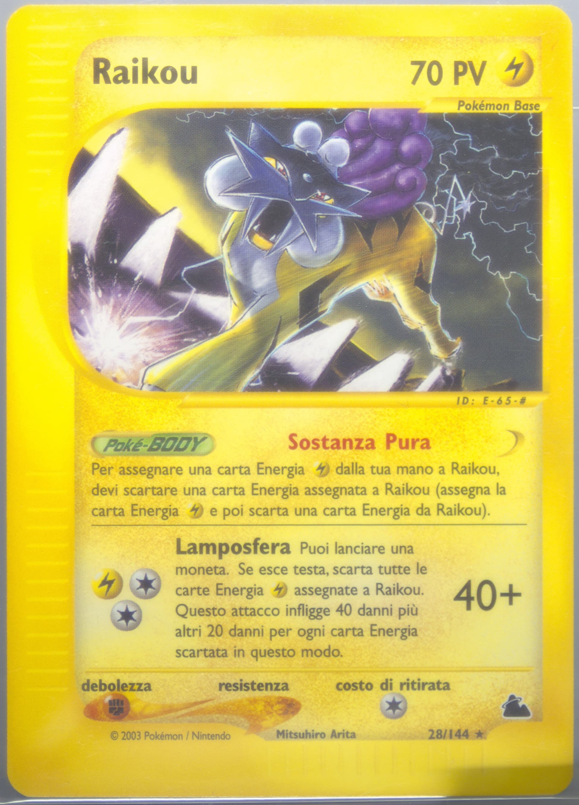 Raikou Italian (28) 2003 Pokemon Skyridge