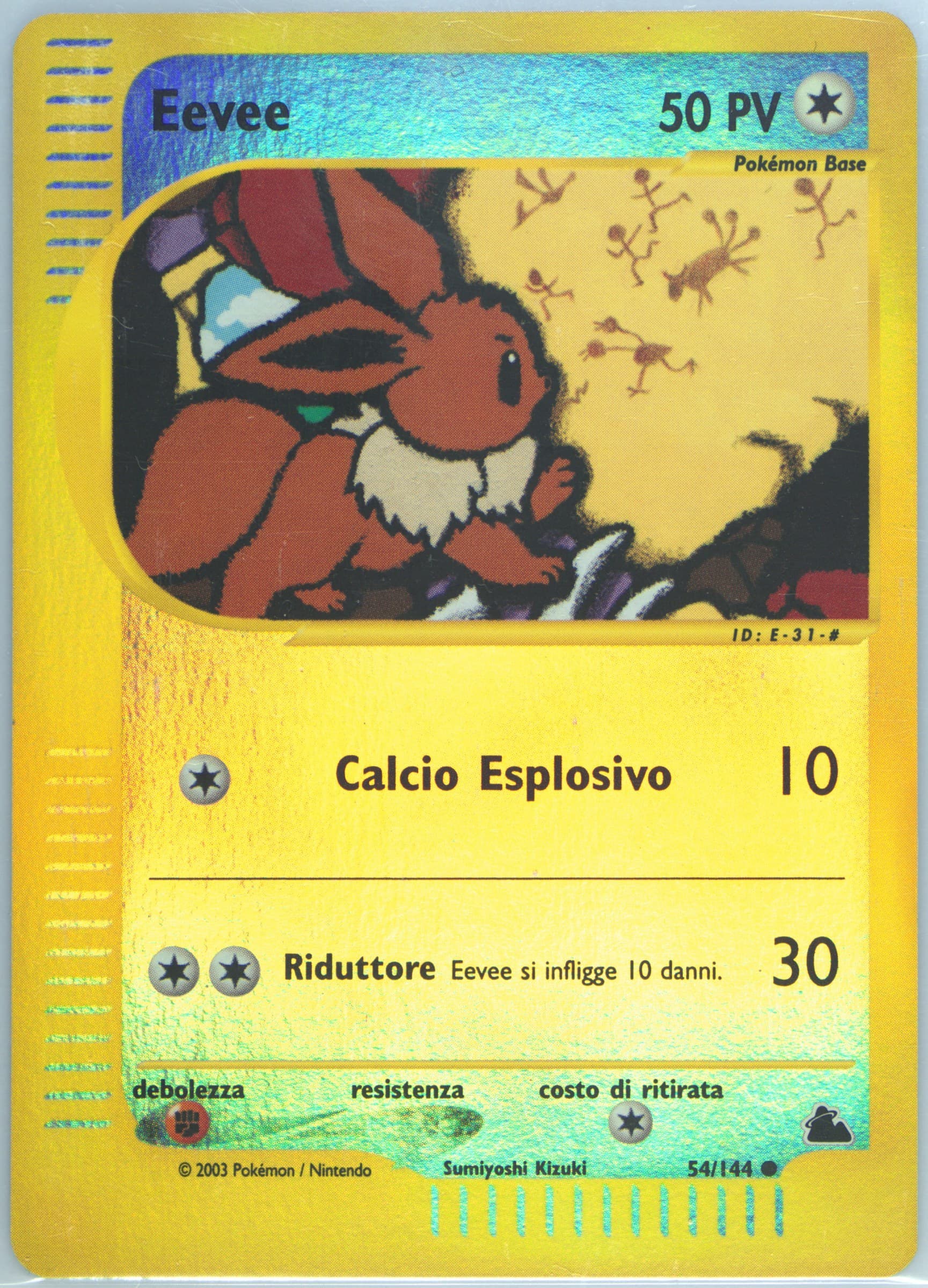 Eevee-Reverse Foil Italian (54) 2003 Pokemon Skyridge