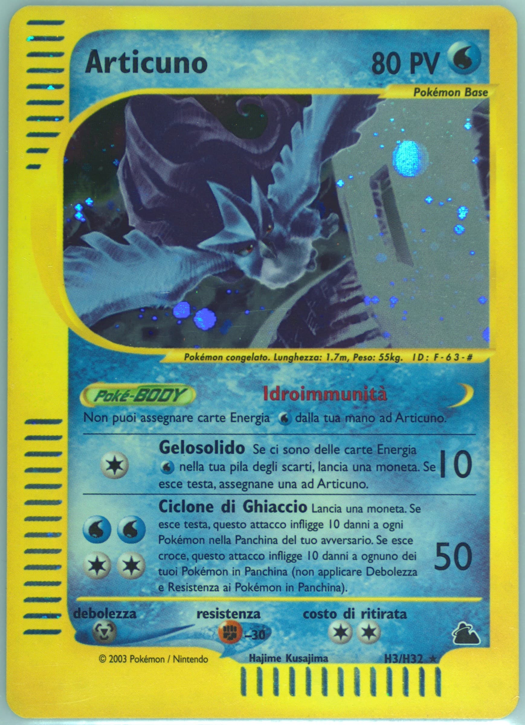 Articuno-Holo Italian (H3) 2003 Pokemon Skyridge