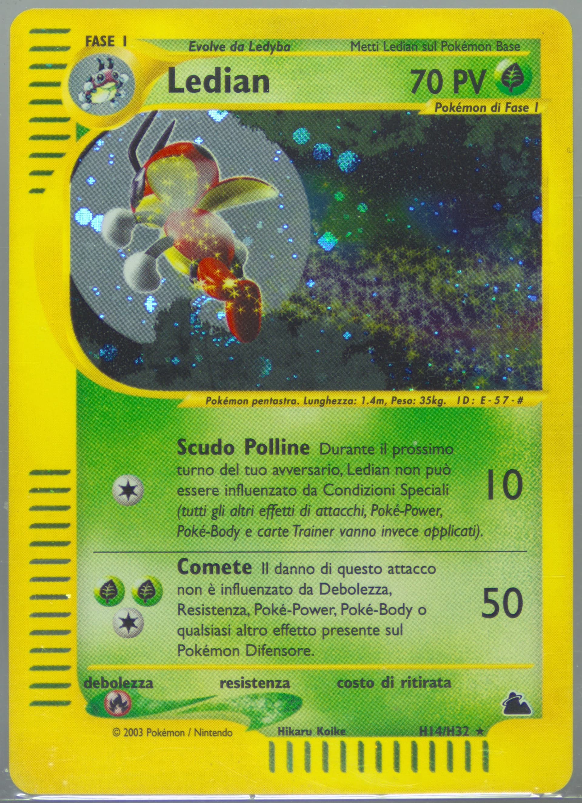 Ledian-Holo Italian (H14) 2003 Pokemon Skyridge