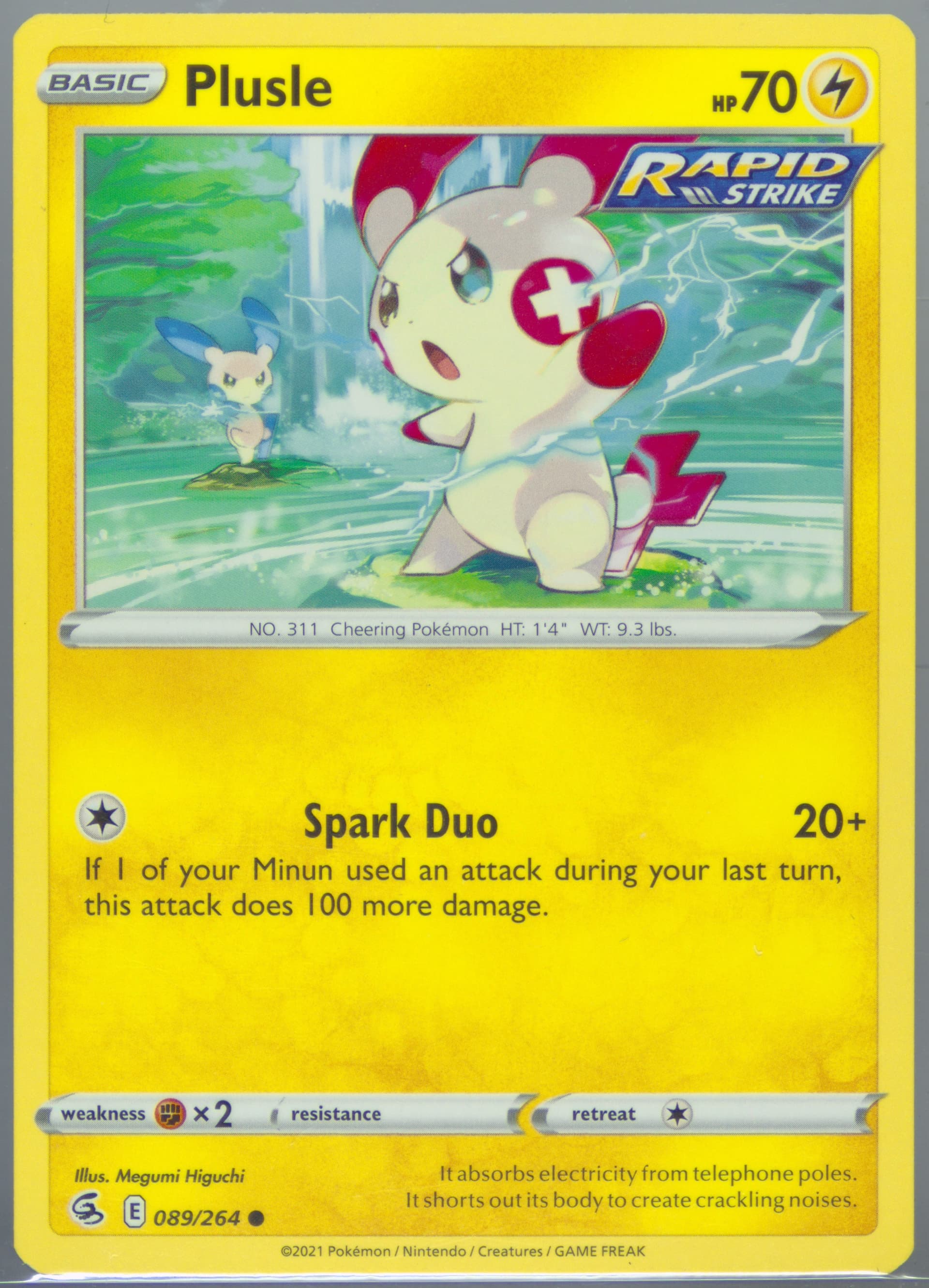 Plusle (089) 2021 Pokemon Sword & Shield Fusion Strike