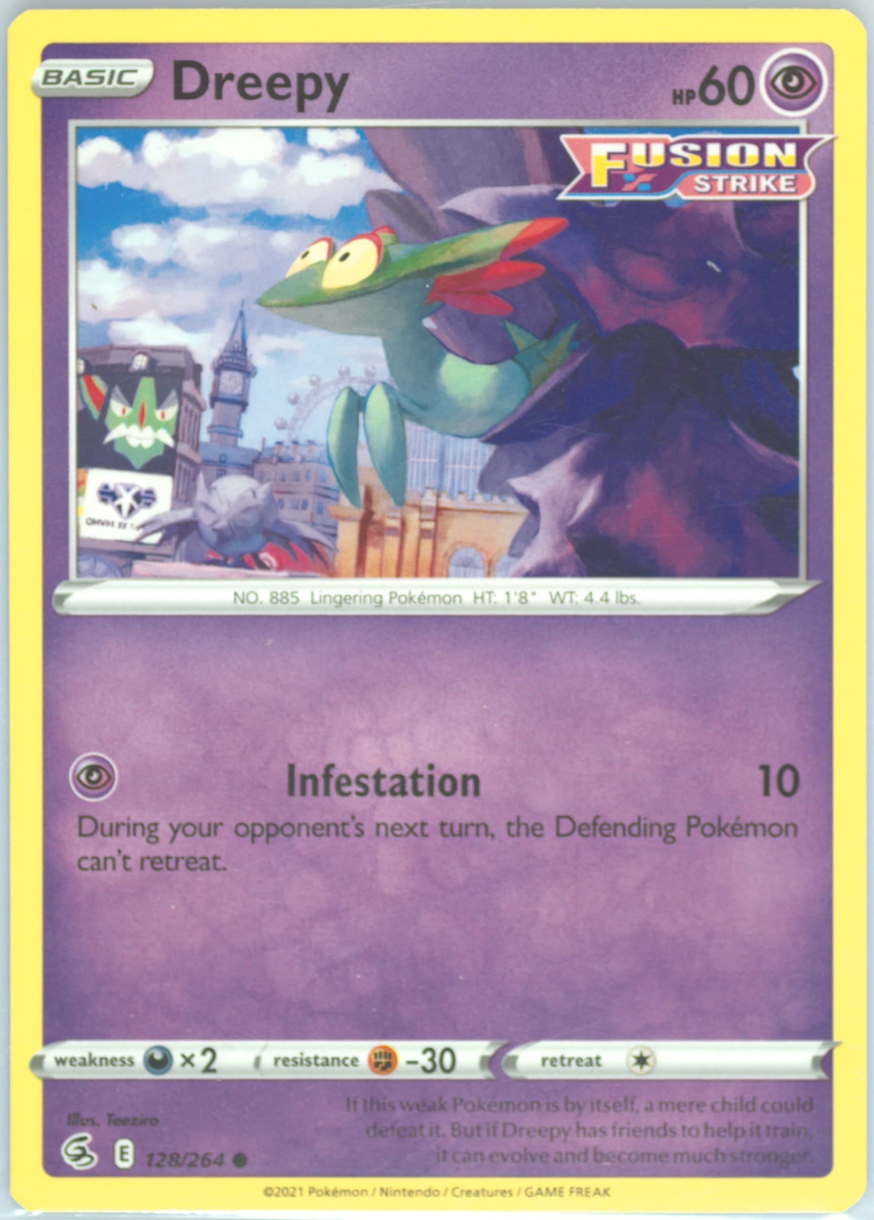 Dreepy (128) 2021 Pokemon Sword & Shield Fusion Strike