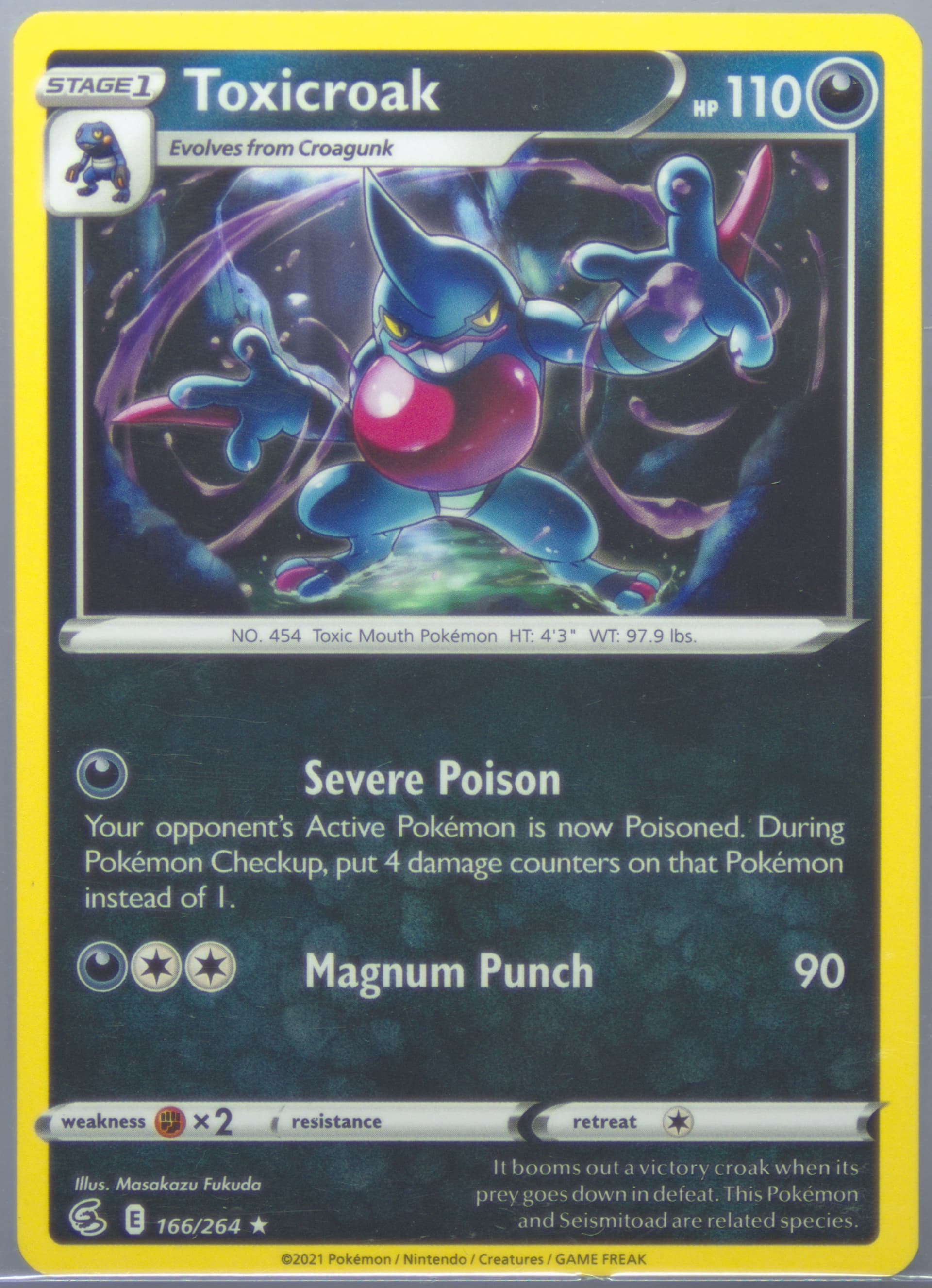 Toxicroak (166) 2021 Pokemon Sword & Shield Fusion Strike