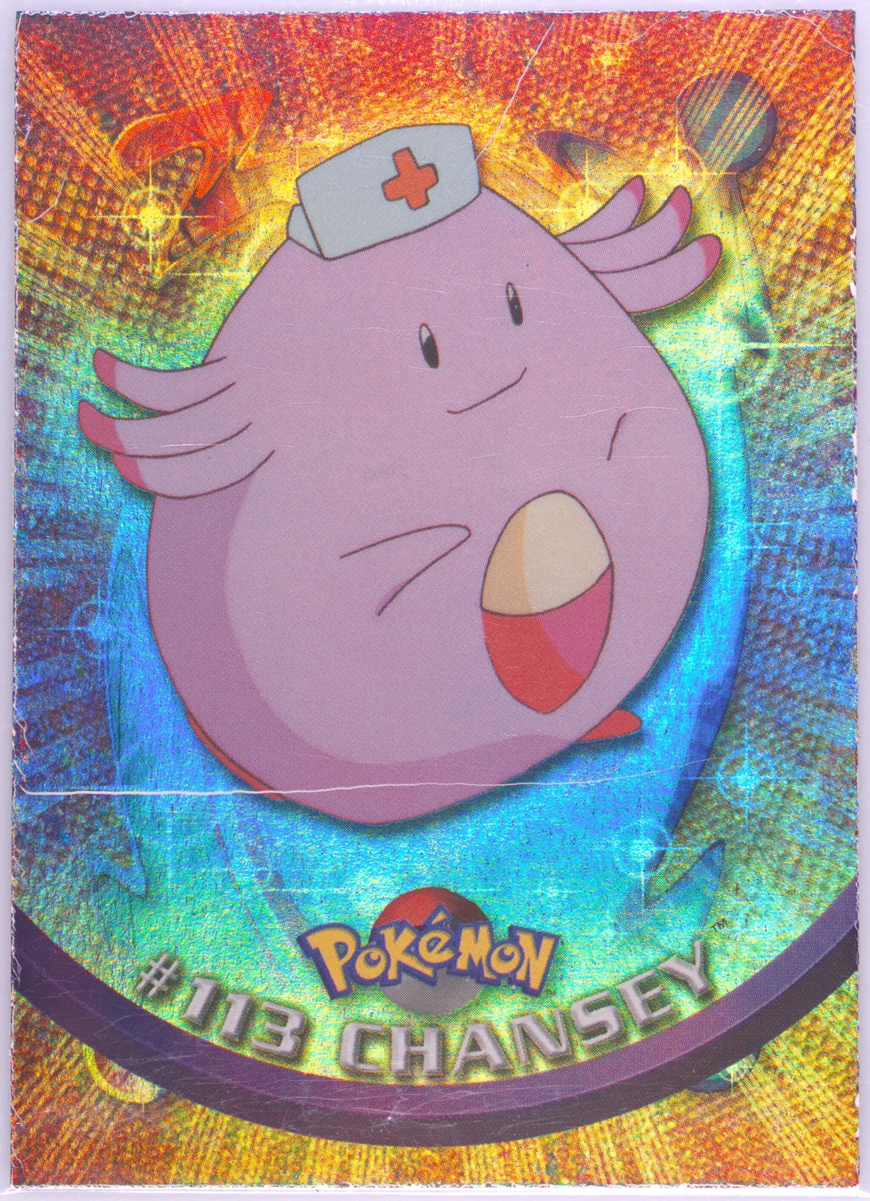 Chansey Rainbow Foil (113) 2000 Topps Pokemon TV Animation Series 2