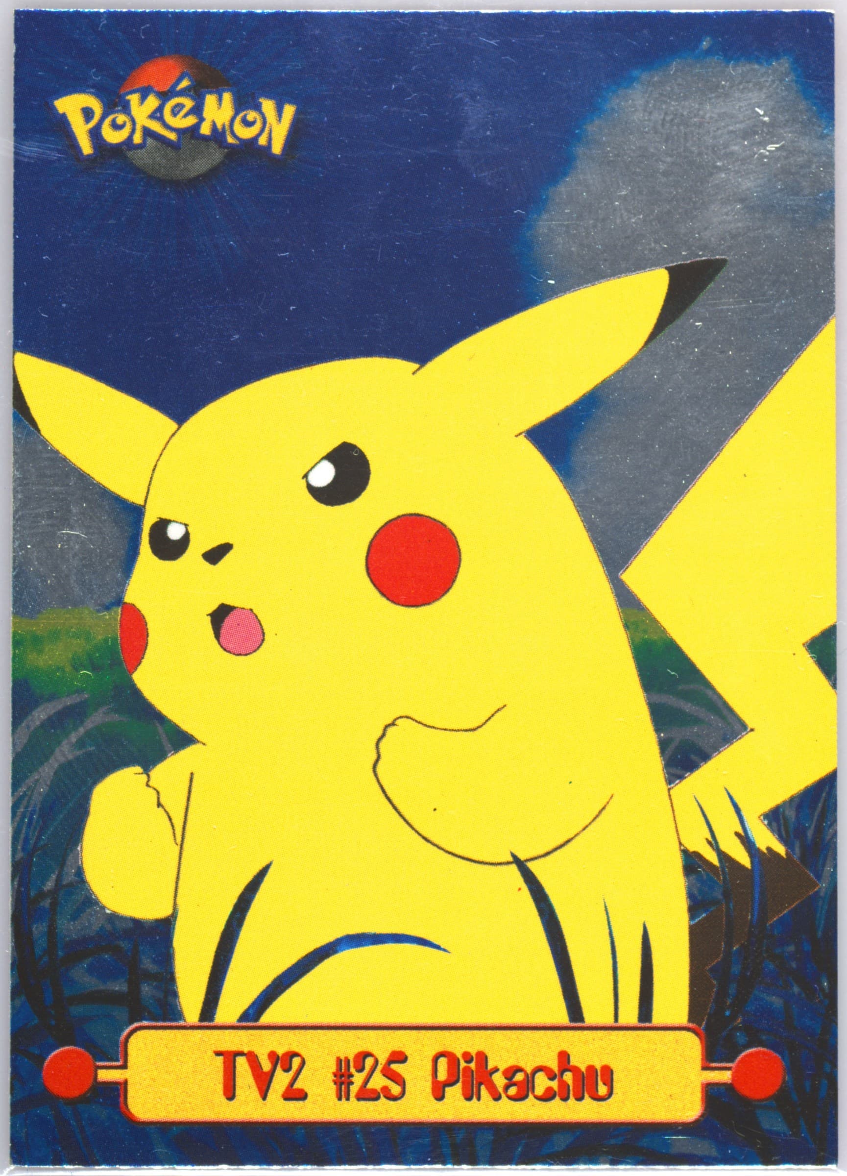 Pikachu Foil-United Kingdom (TV2) 1999 Topps Pokemon Series 1 Character Cards