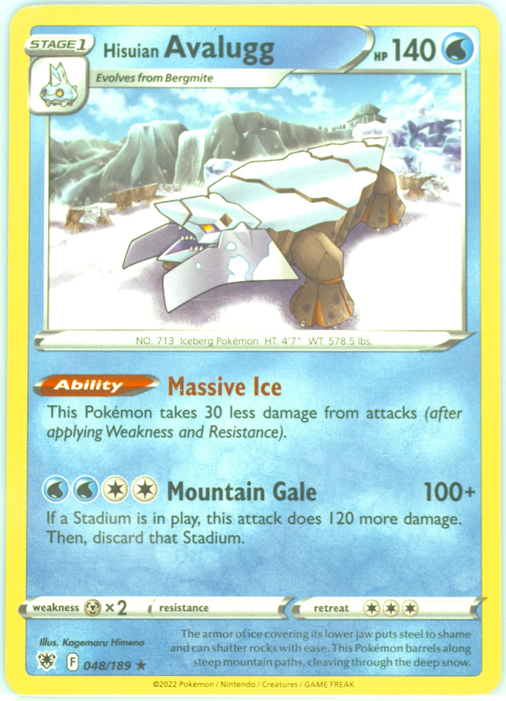 Hisuian Avalugg (048) 2022 Pokemon Sword & Shield Astral Radiance