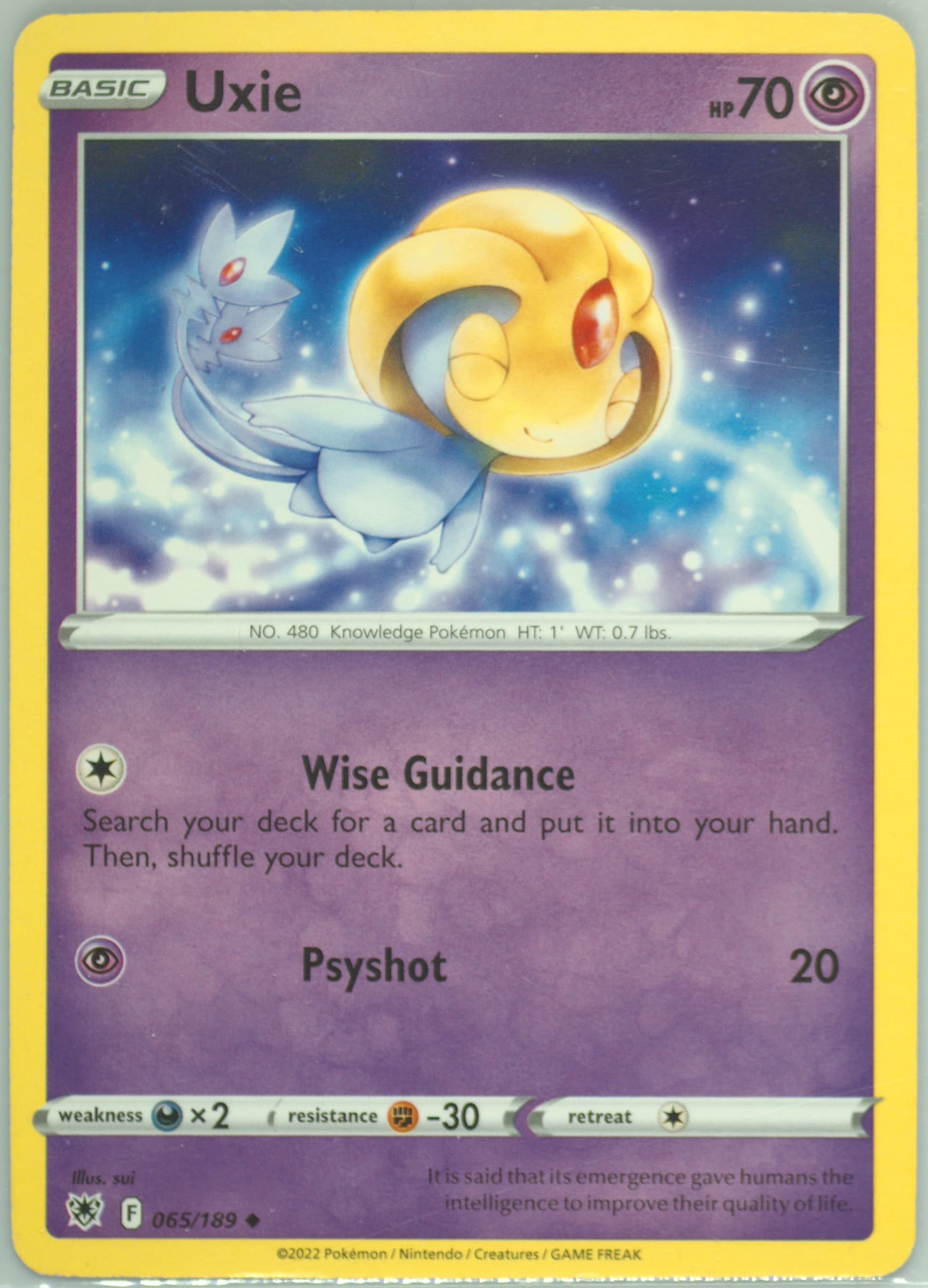 Uxie (065) 2022 Pokemon Sword & Shield Astral Radiance