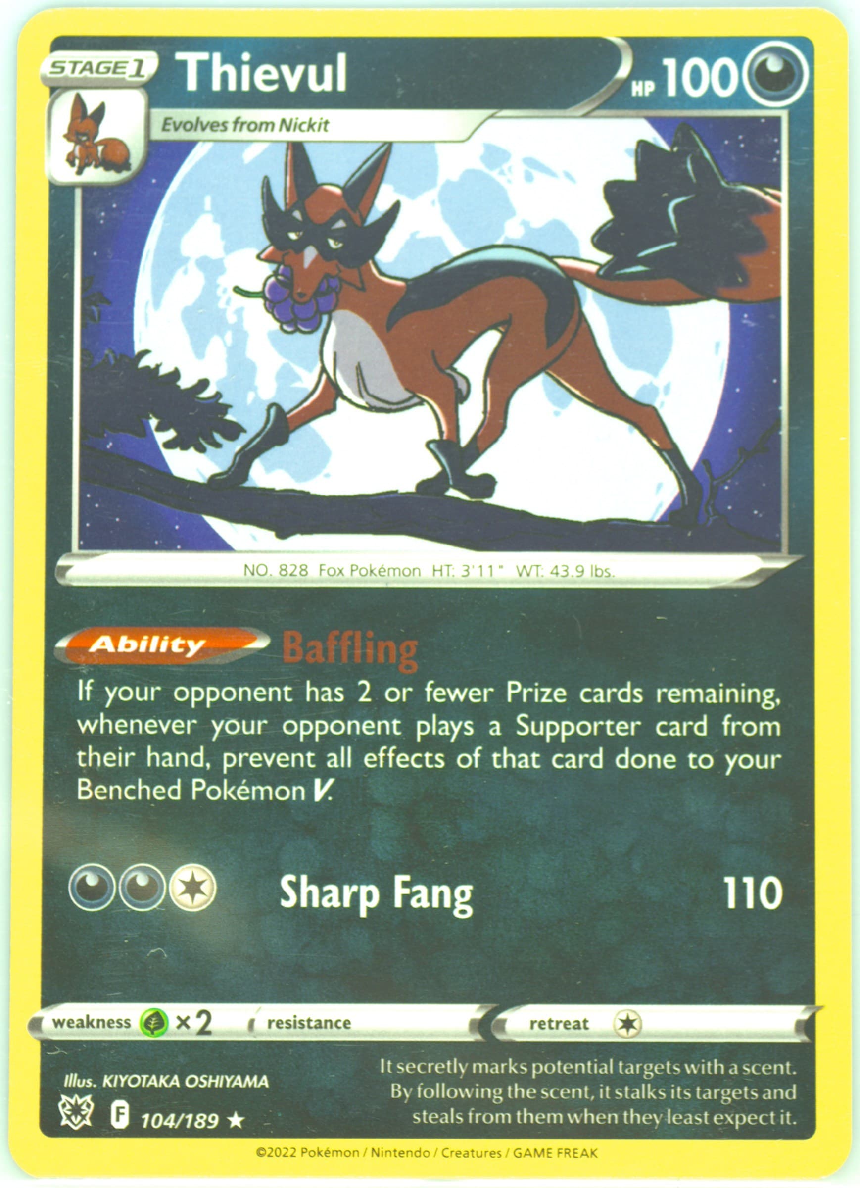 Thievul (104) 2022 Pokemon Sword & Shield Astral Radiance