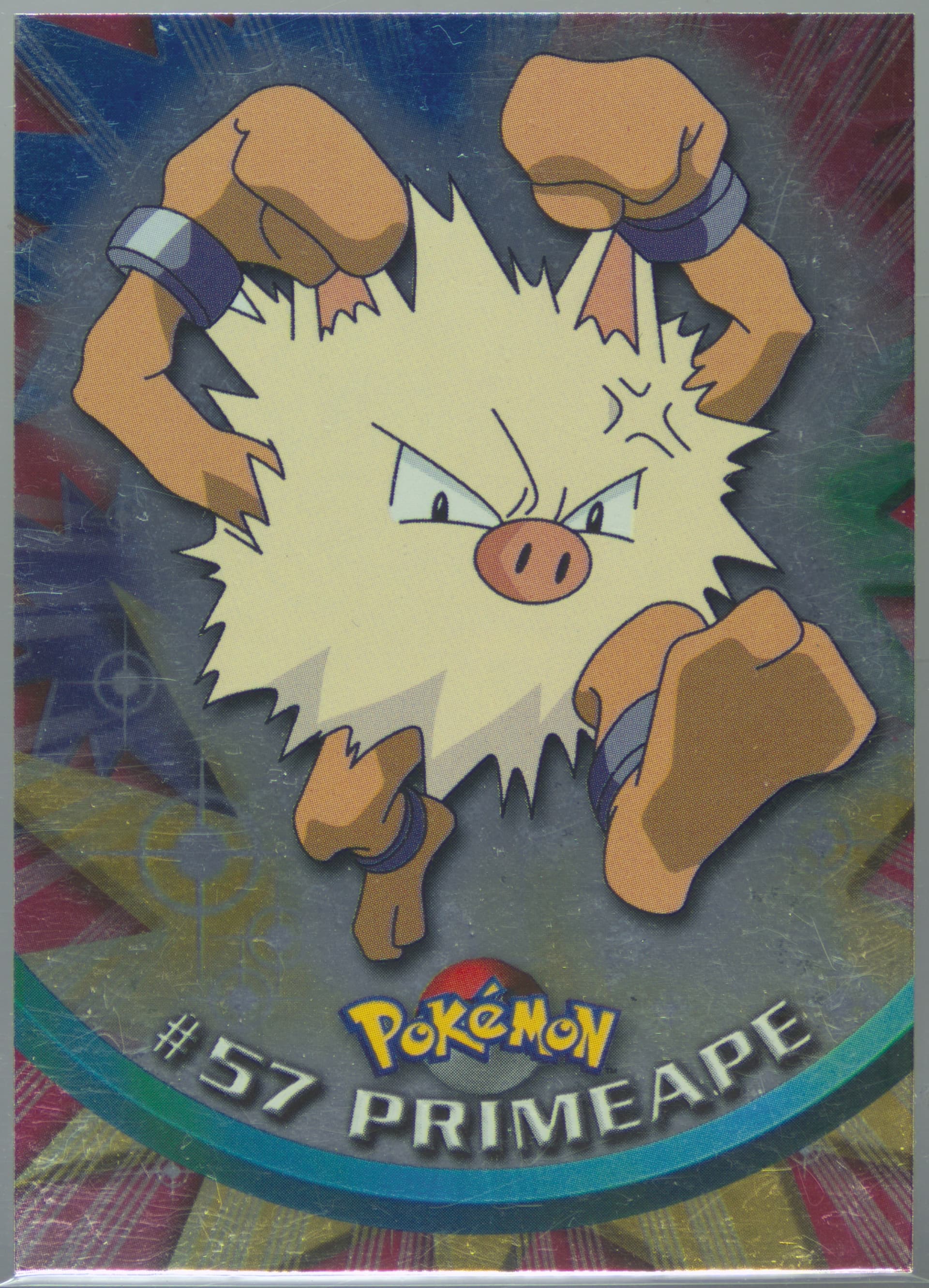 Primeape Foil-United Kingdom (57) 1999 Topps Pokemon TV