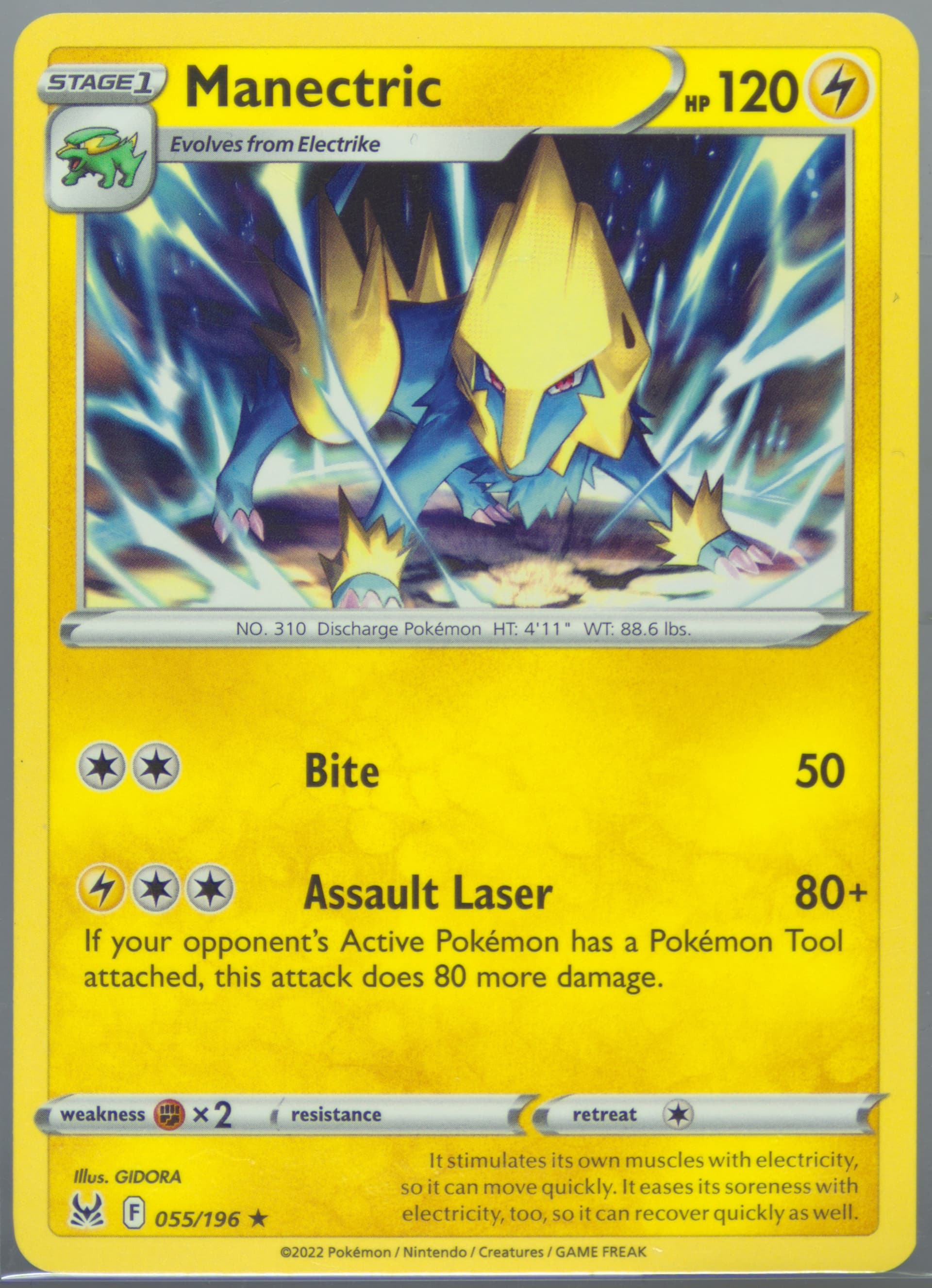 Manectric (055) 2022 Pokemon Sword & Shield Lost Origin
