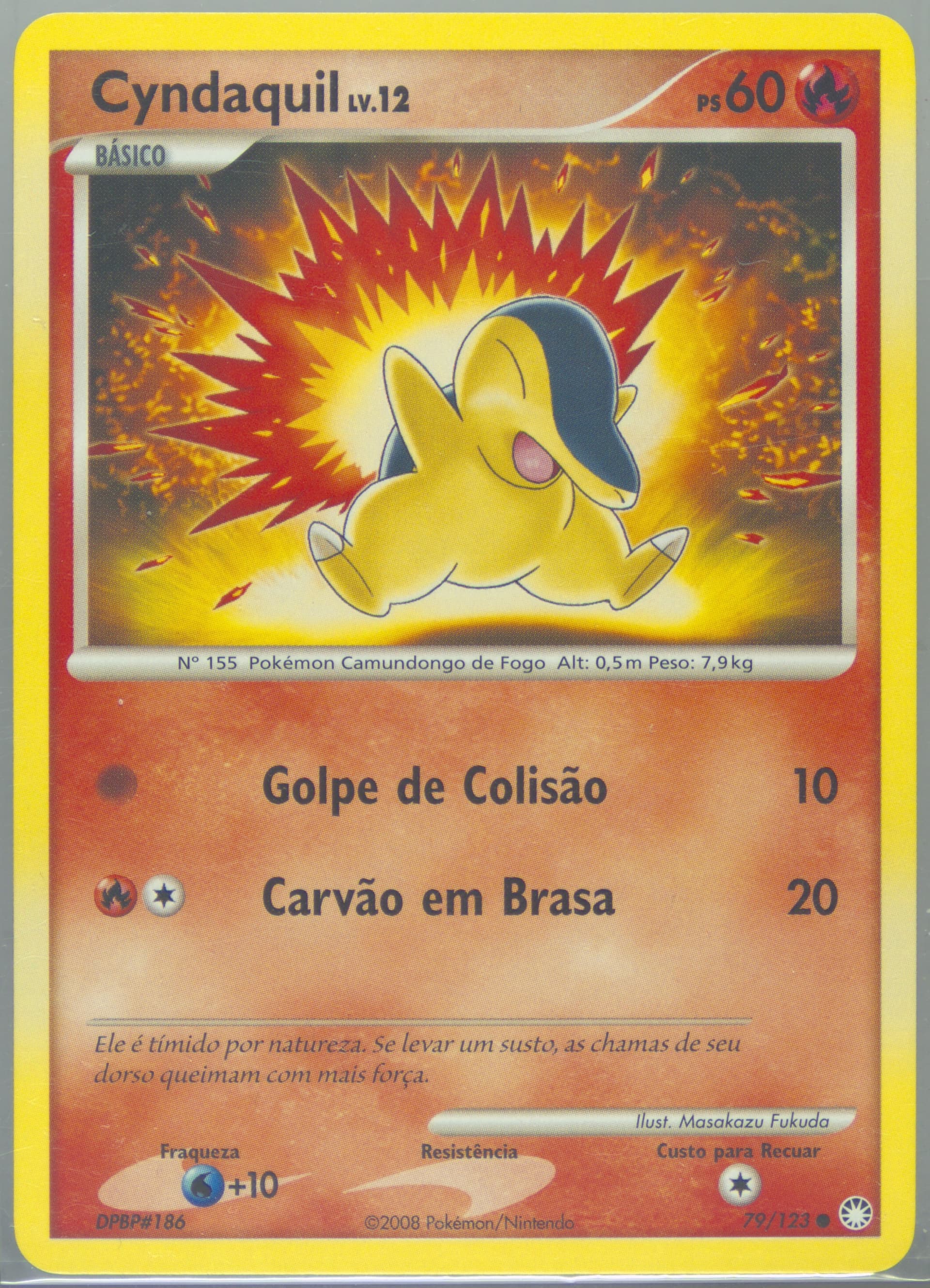 Cyndaquil (79) 2008 Pokemon Portuguese Diamond & Pearl Mysterious Treasures