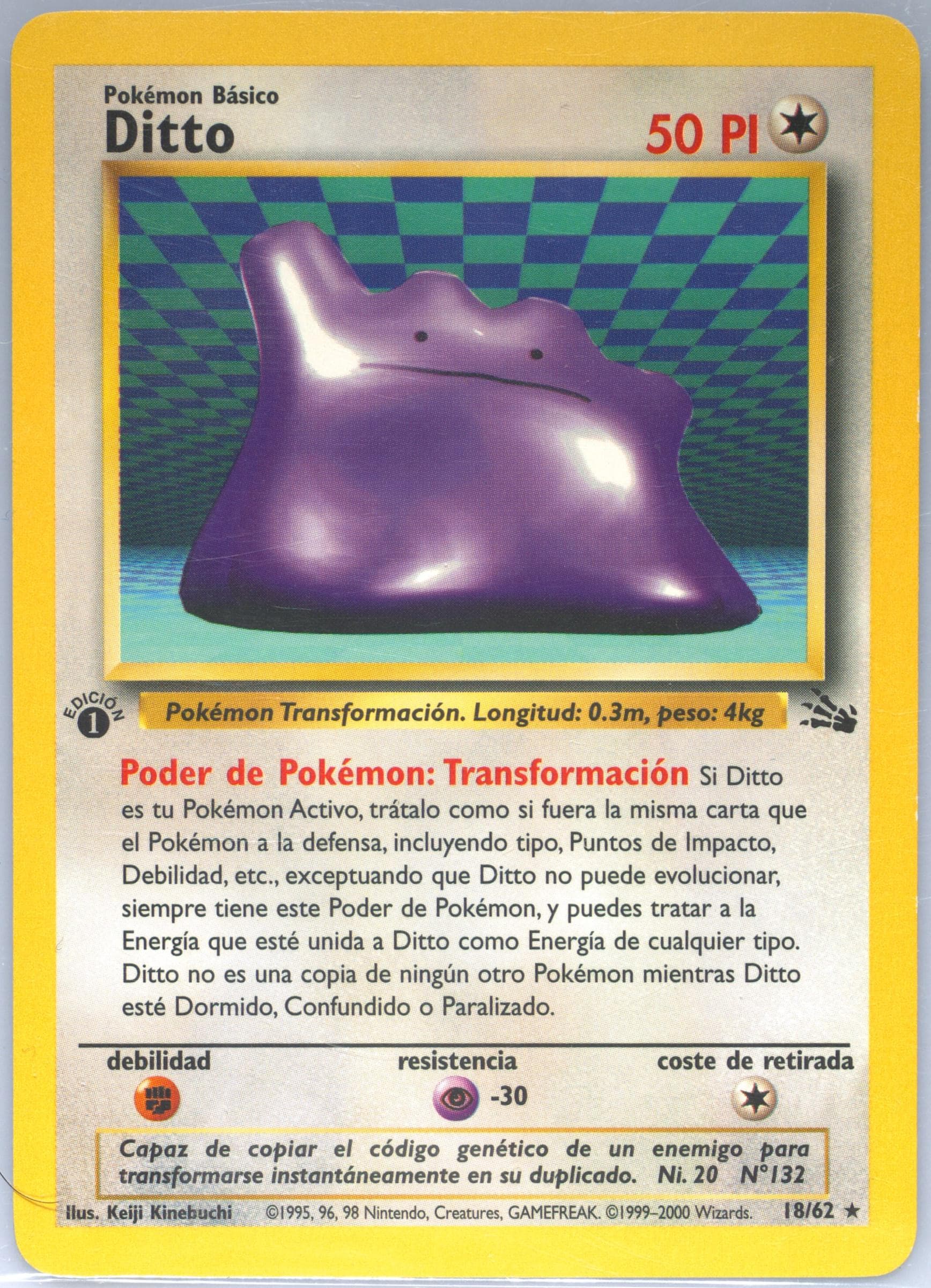 Ditto 1st Edition (18) 2000 Pokemon Portuguese Fossil