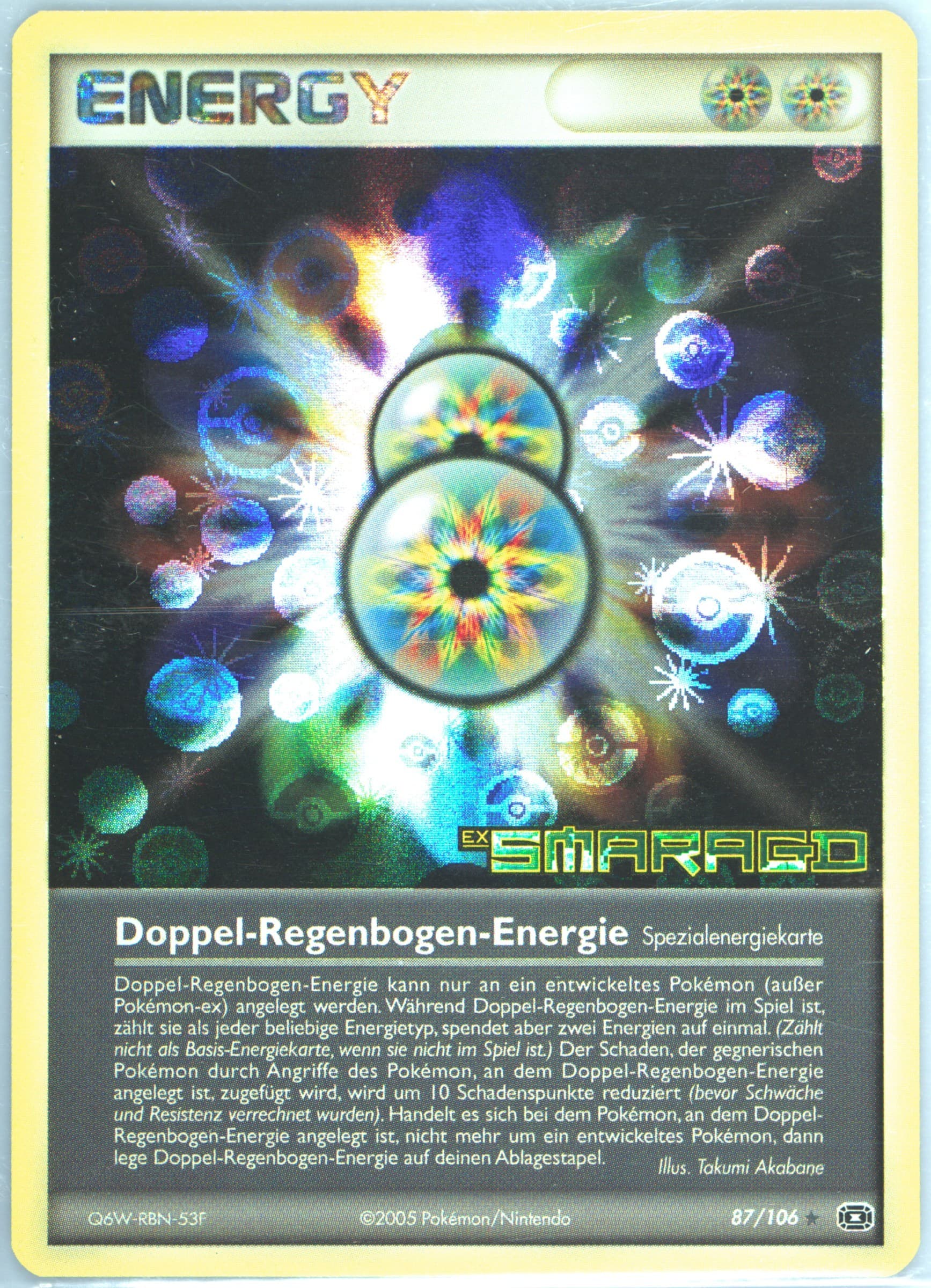 Doppel-Regenbogen-Energie-Reverse Foil German (87) 2005 Pokemon EX Emerald