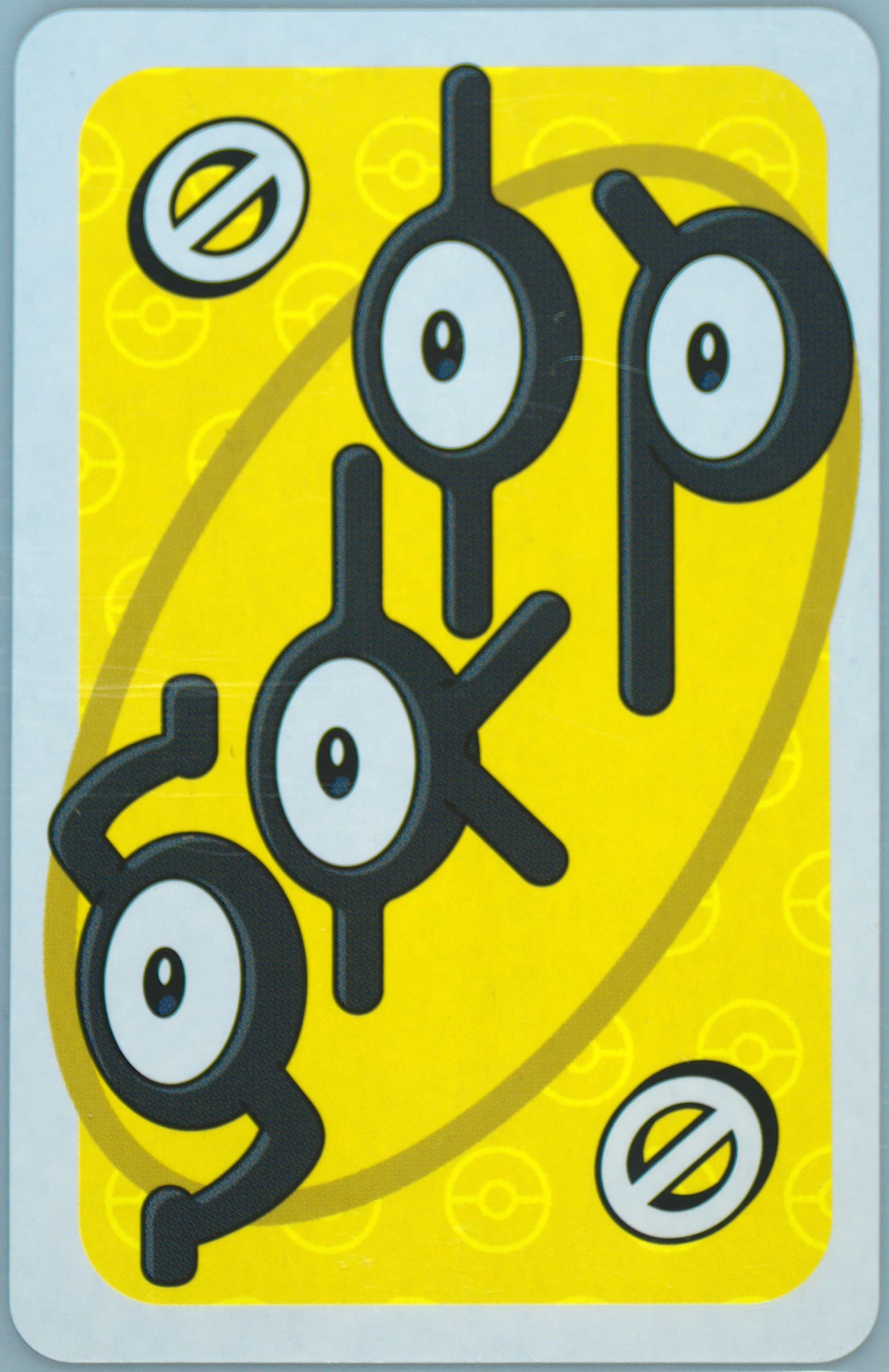 Unown Japanese Back-Yellow-Skip 2020 Uno Pokemon