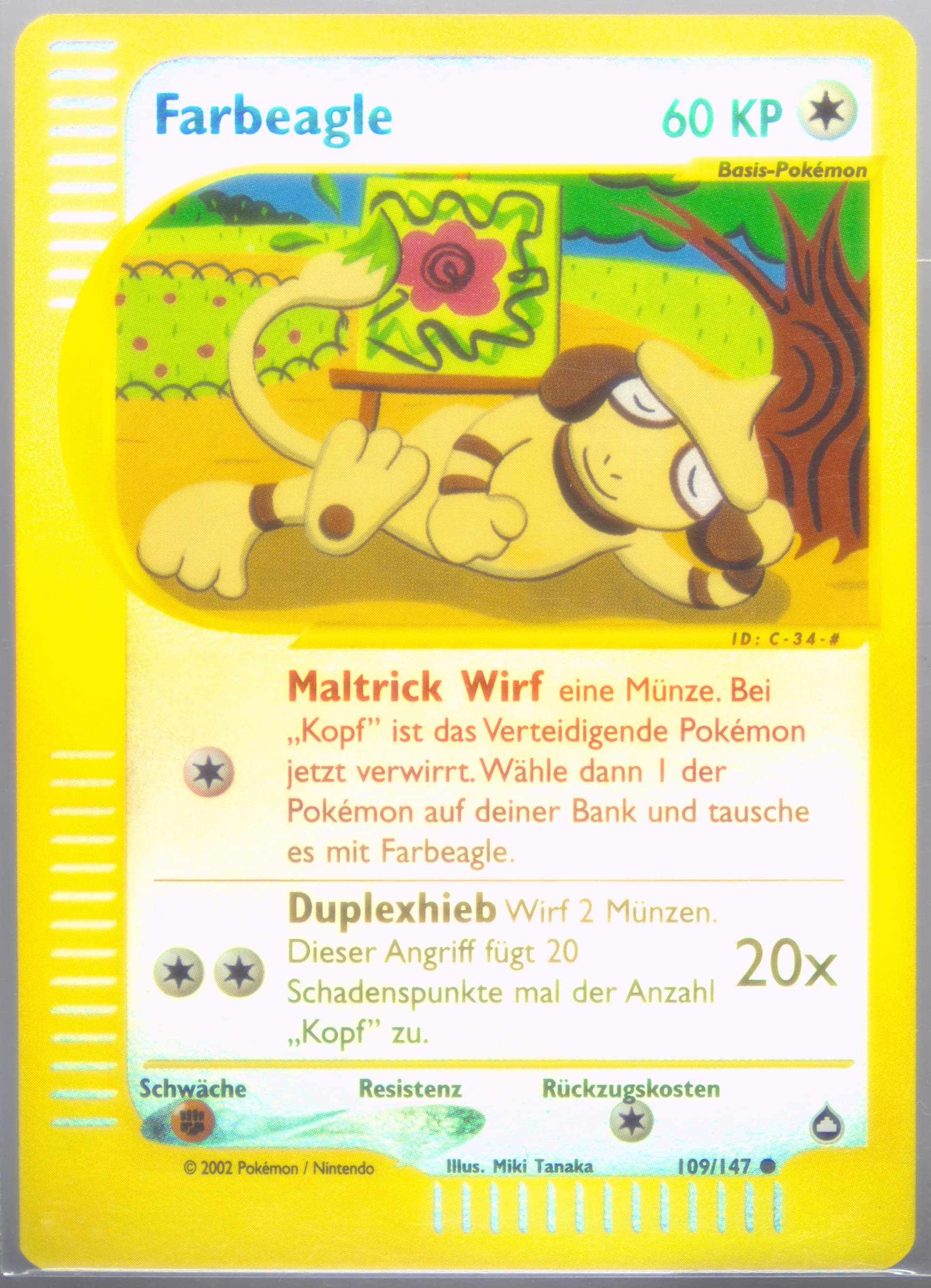 Farbeagle-Reverse Foil German (109) 2003 Pokemon Aquapolis