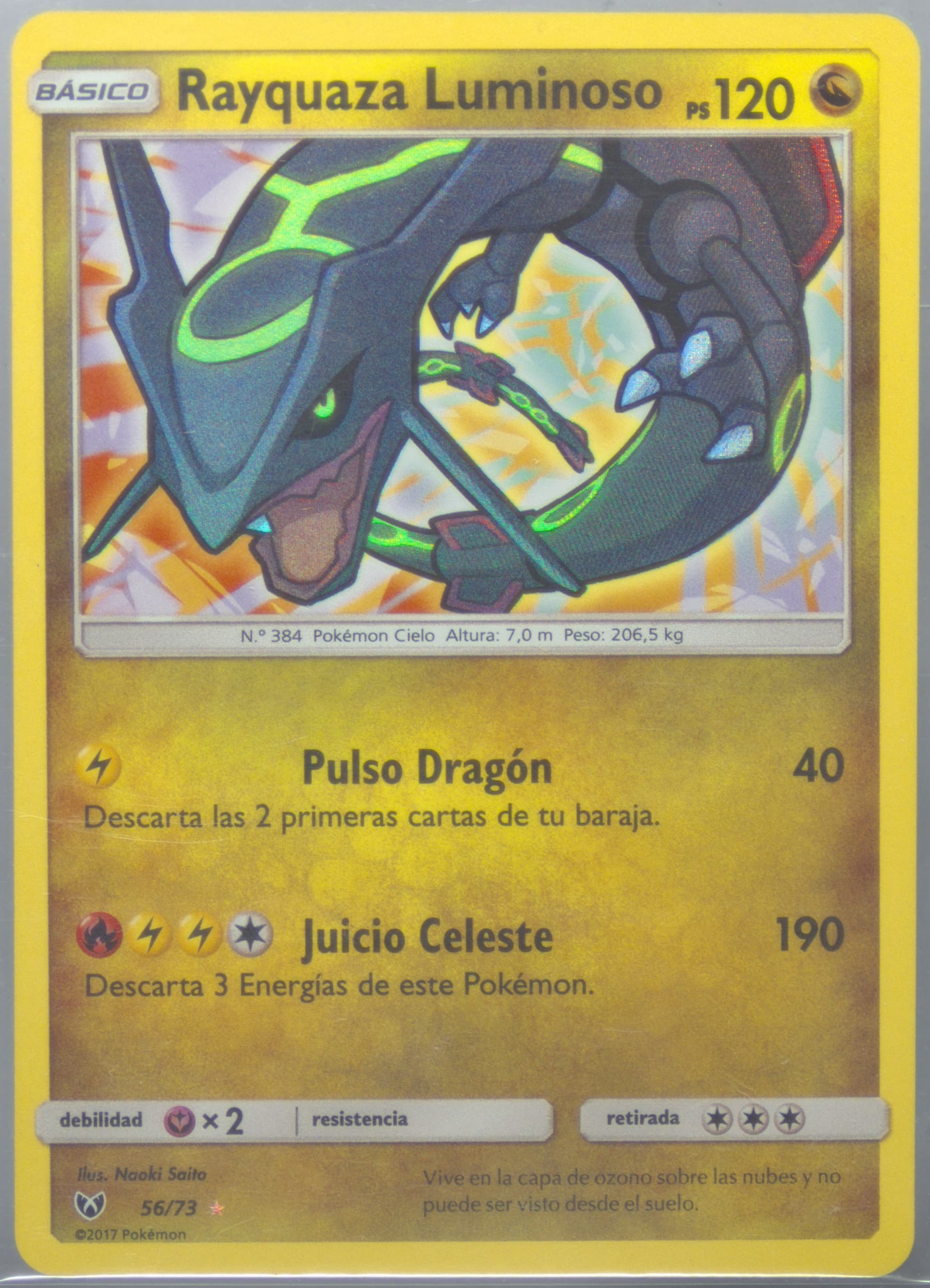 Rayquaza Luminoso-Holo Spanish (56) 2017 Pokemon Sun & Moon Shining Legends