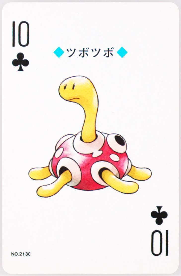 Shuckle 10 of Clubs (213C) 2000 Pokemon Gold Version Playing Cards