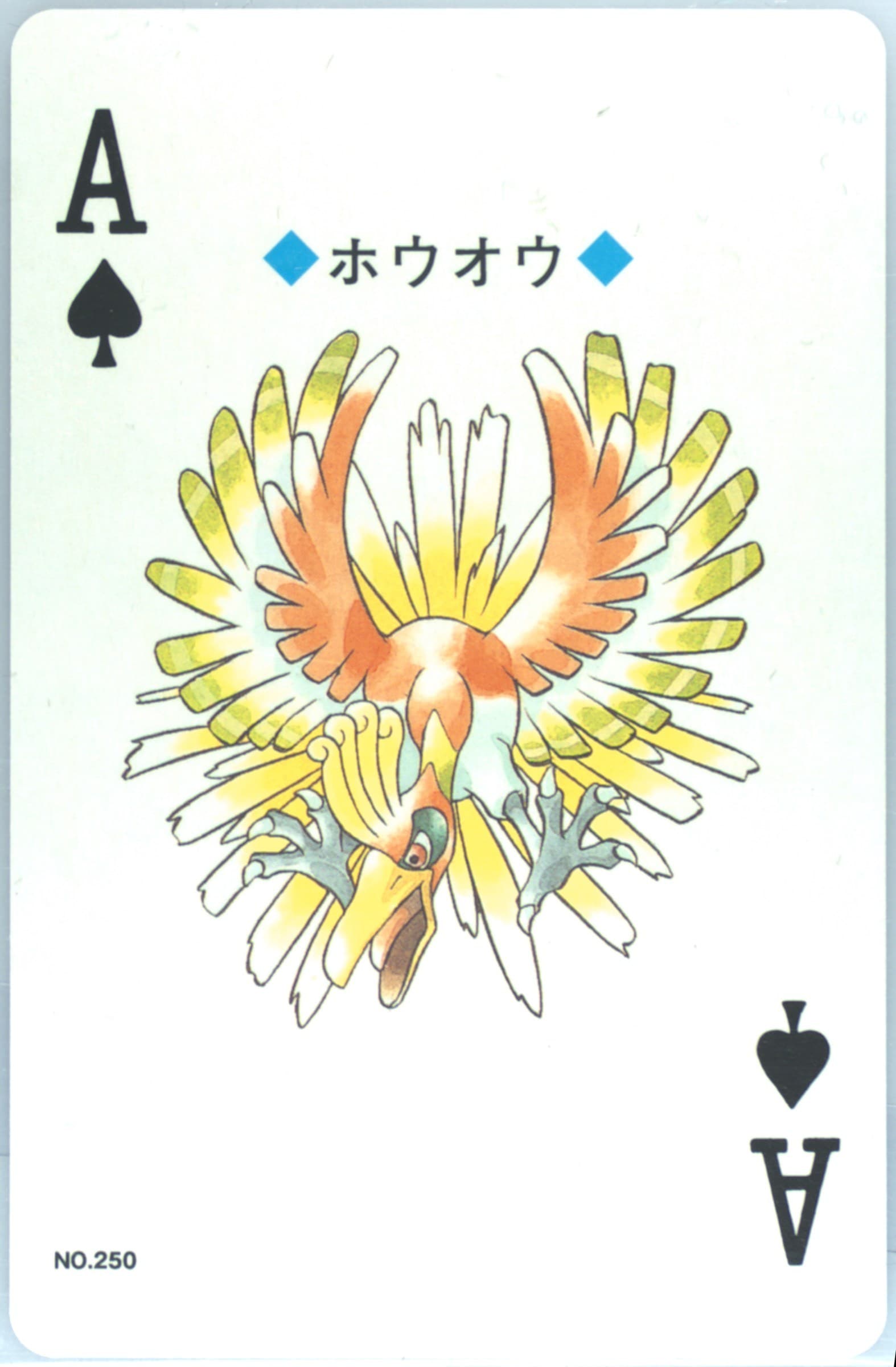 HO-Oh Ace of Spades (250) 2000 Pokemon Gold Version Playing Cards