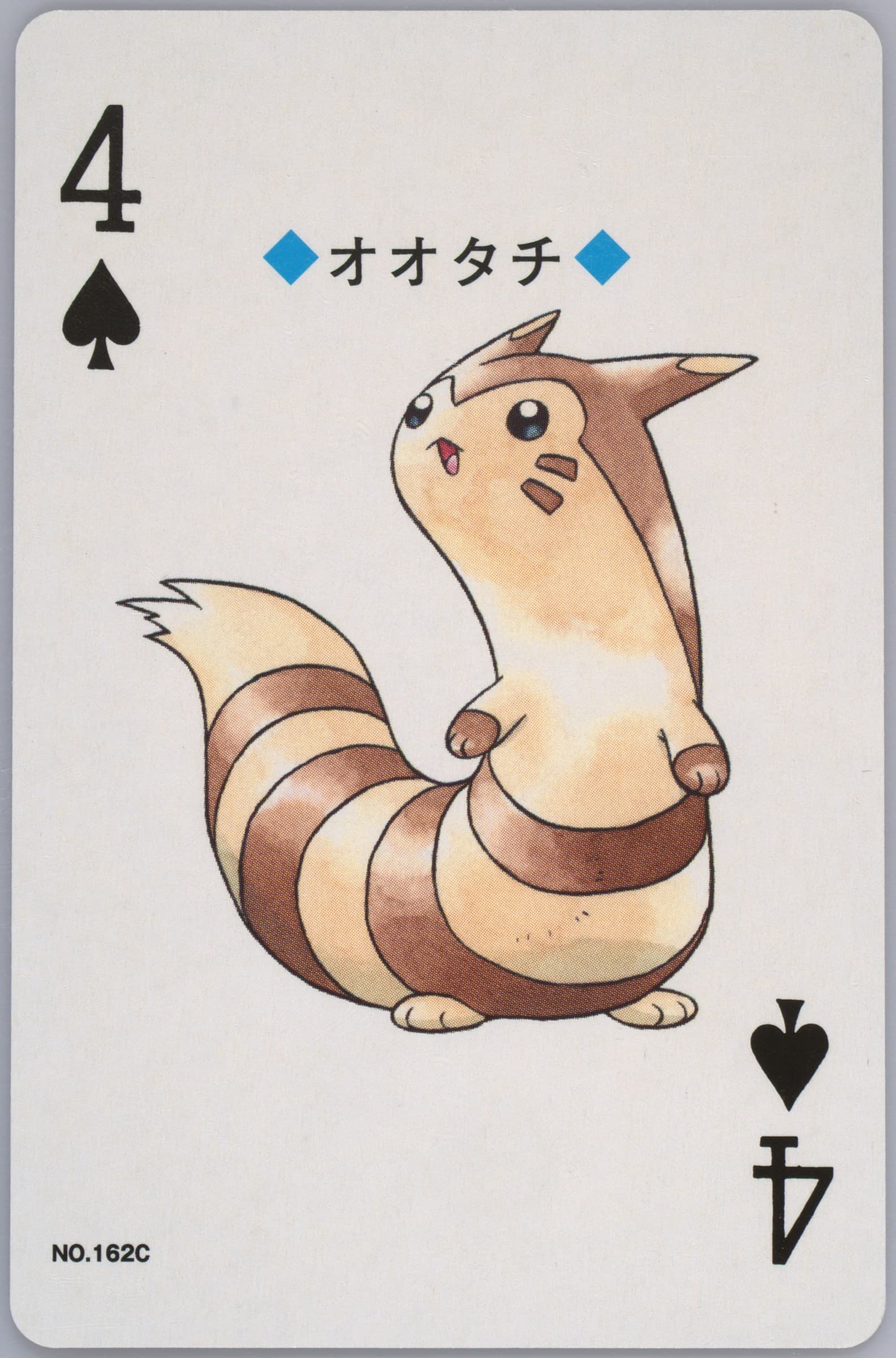 Furret 4 of Spades (162C) 2000 Pokemon Gold Version Playing Cards