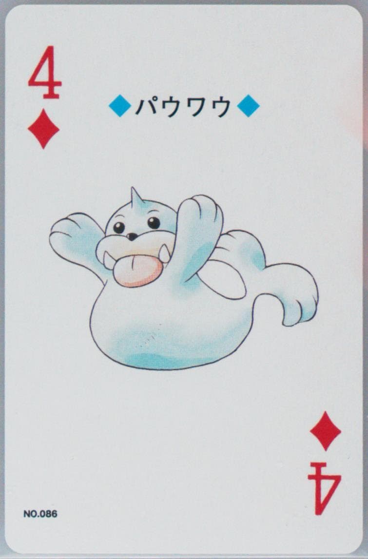 Seel 4 of Diamonds (086) 2000 Pokemon Gold Version Playing Cards