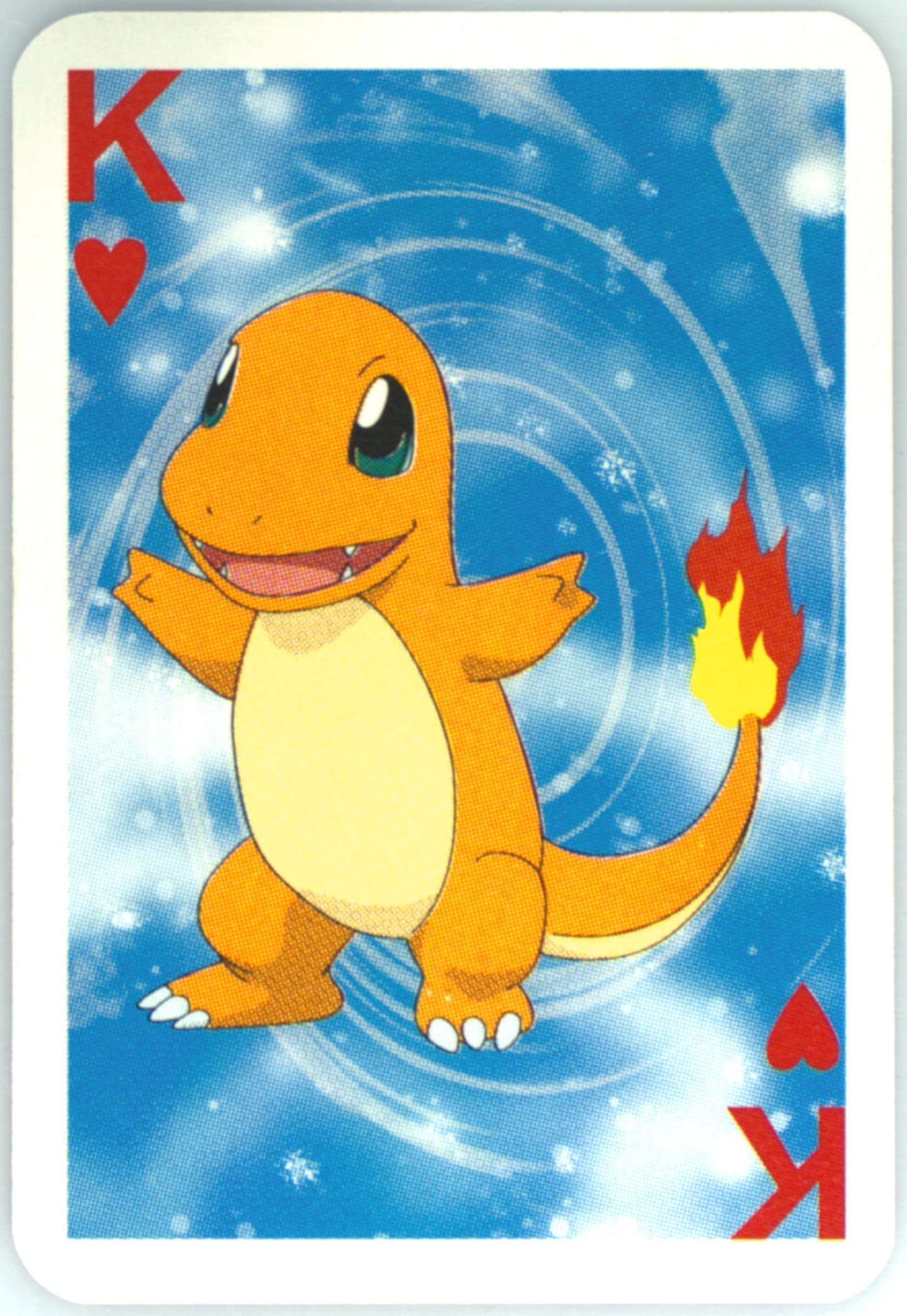 Charmander King of Hearts 1999 Bicycle Pokemon Mini Playing Cards Blue Deck