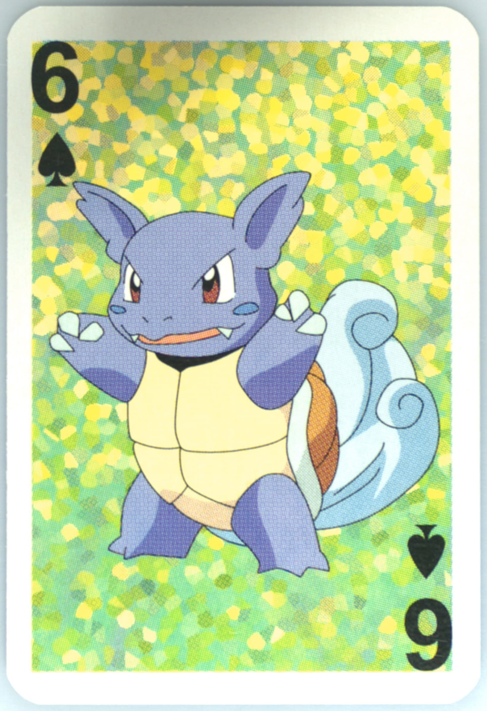 Wartortle 6 of Spades 1999 Bicycle Pokemon Mini Playing Cards Green Deck
