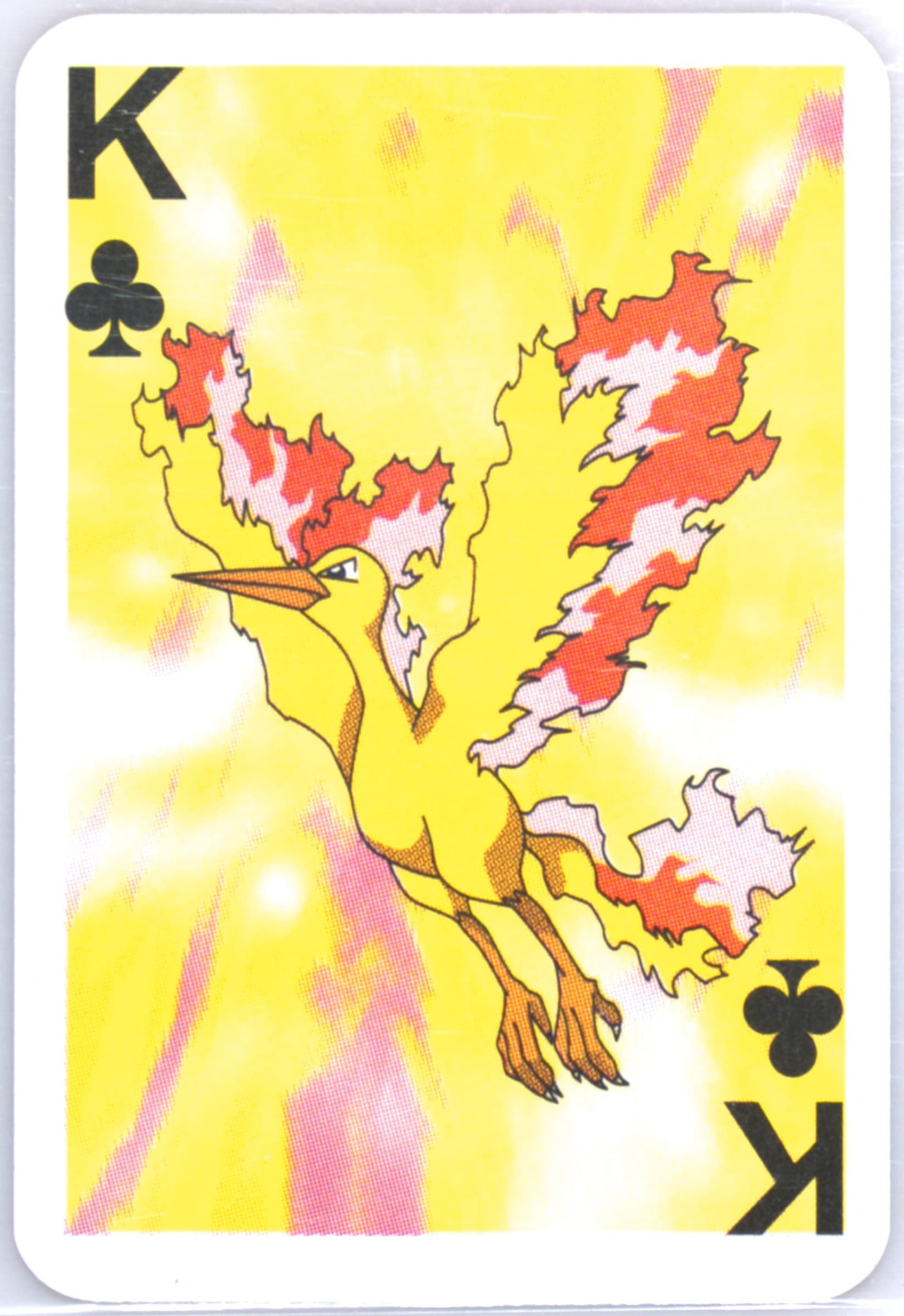 Moltres King of Clubs 1999 Bicycle Pokemon Mini Playing Cards Red Deck