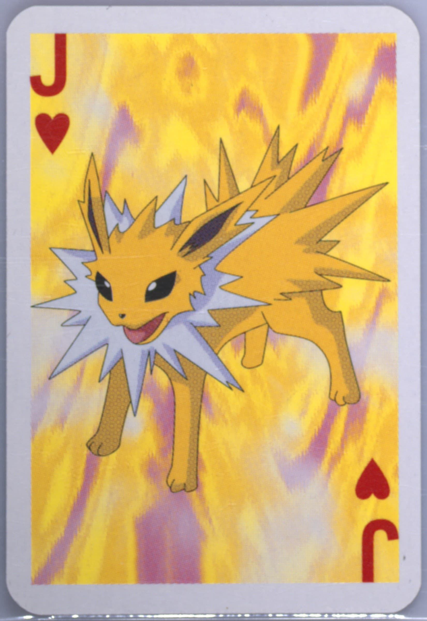 Jolteon Jack of Hearts 1999 Bicycle Pokemon Mini Playing Cards Red Deck