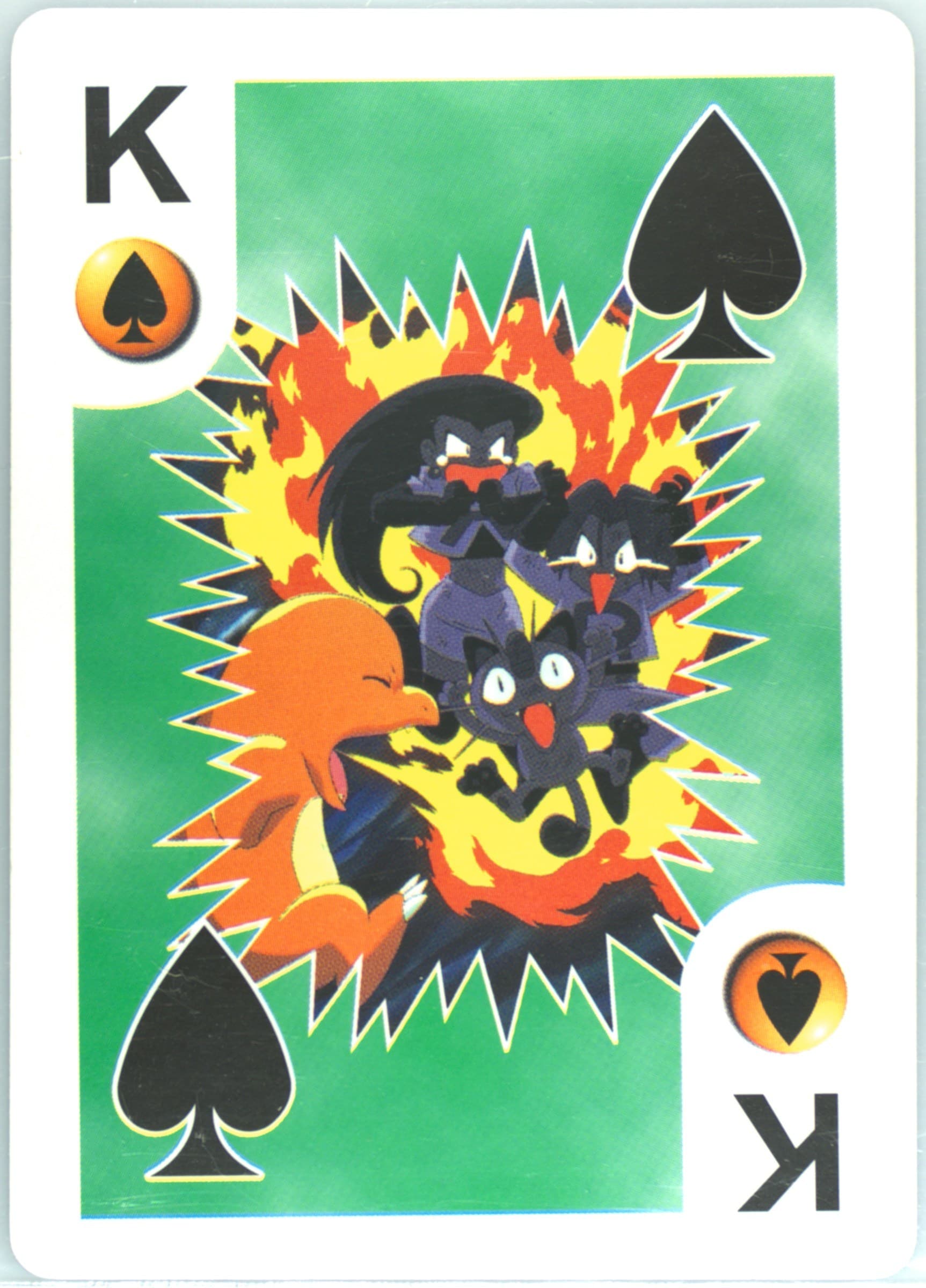 Charmander/Team Rocket King of Spades 1999 Bicycle Pokemon Playing Cards